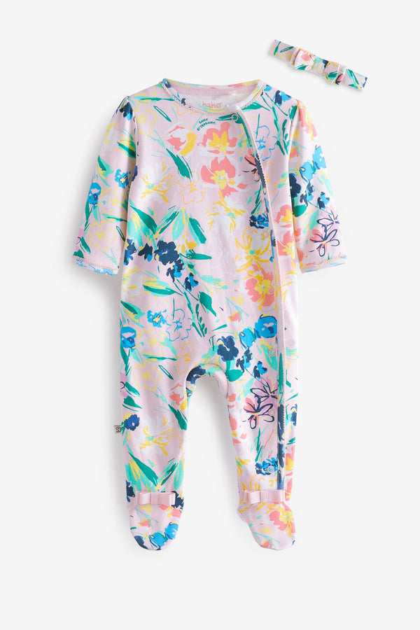 Pink Baker by Ted Baker Pink Floral Sleepsuit