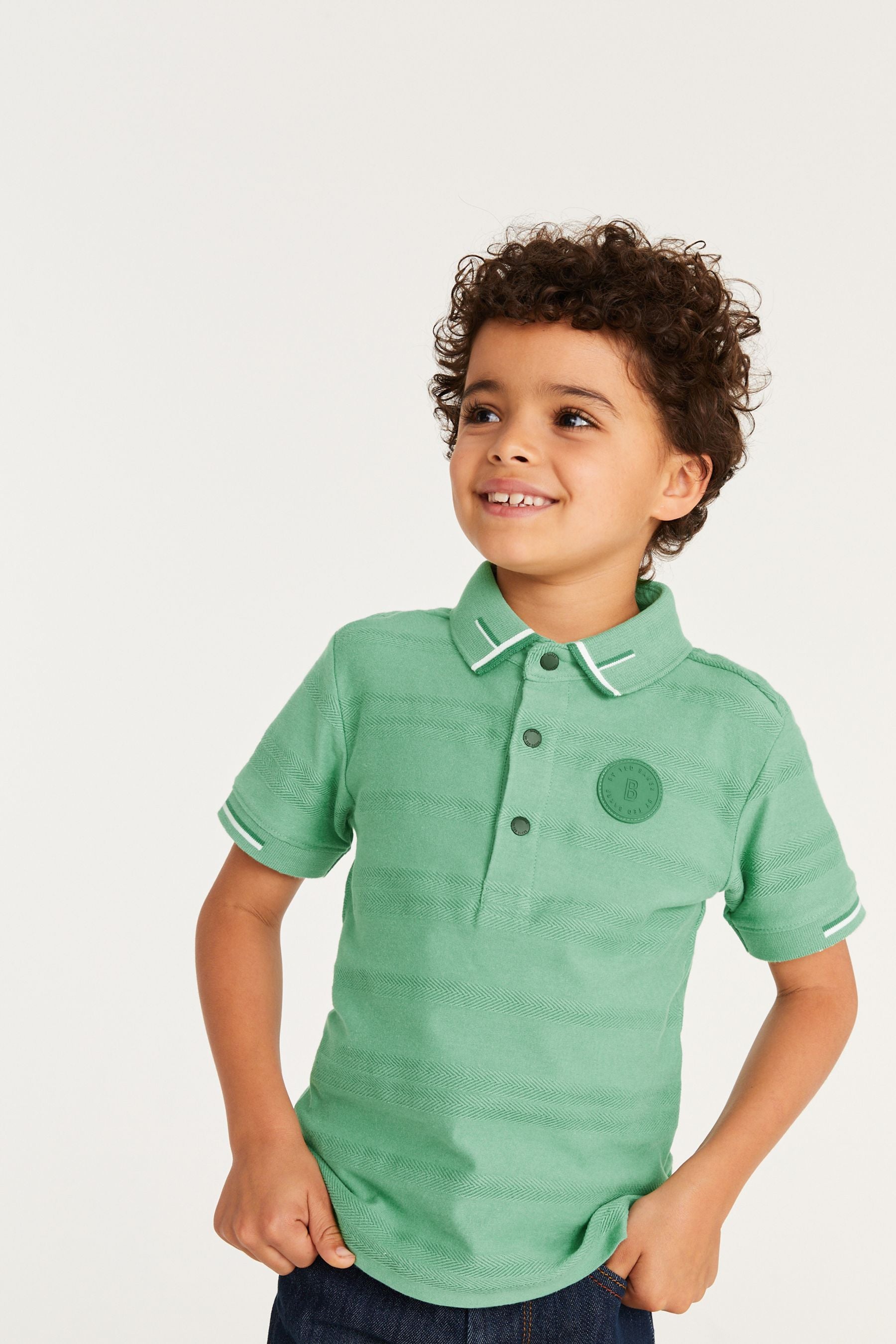 Baker by Ted Baker Green Textured Polo Shirt