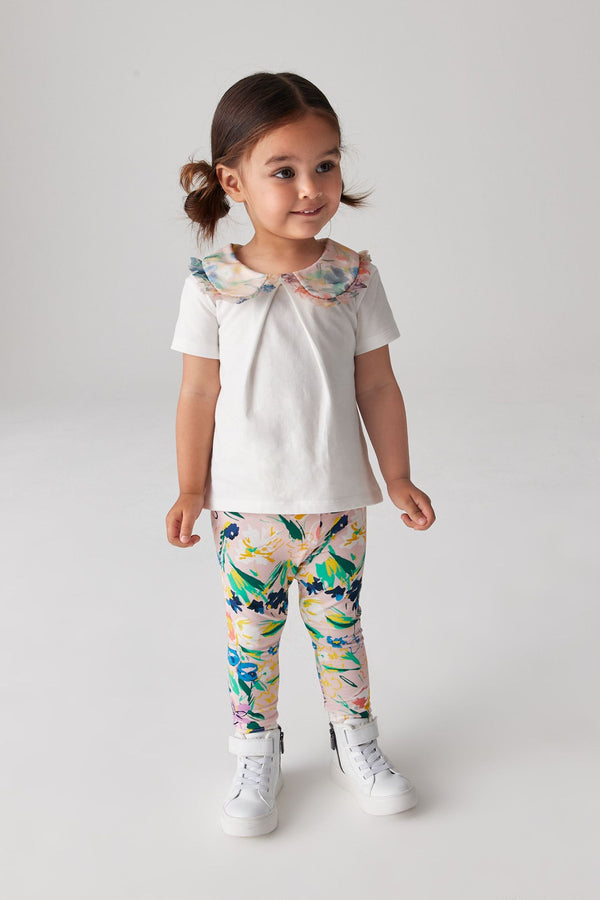 Baker by Ted Baker White Collared T-Shirt And Leggings Set