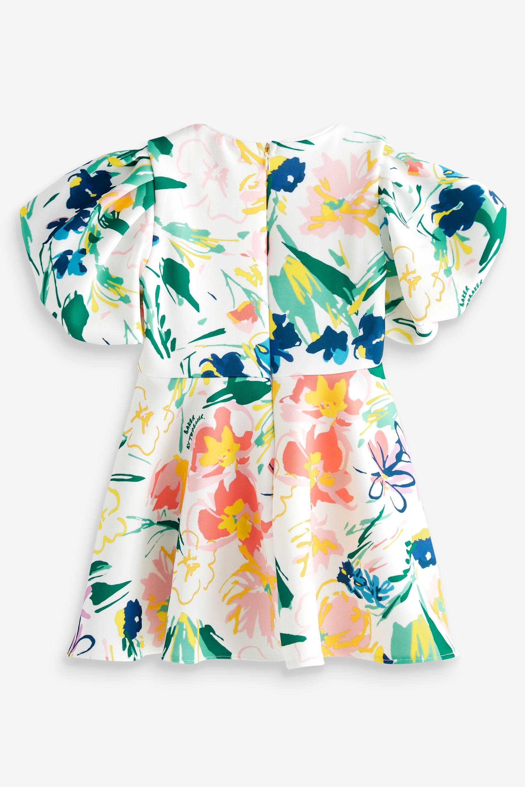 White Baker by Ted Baker White Floral Scuba Dress