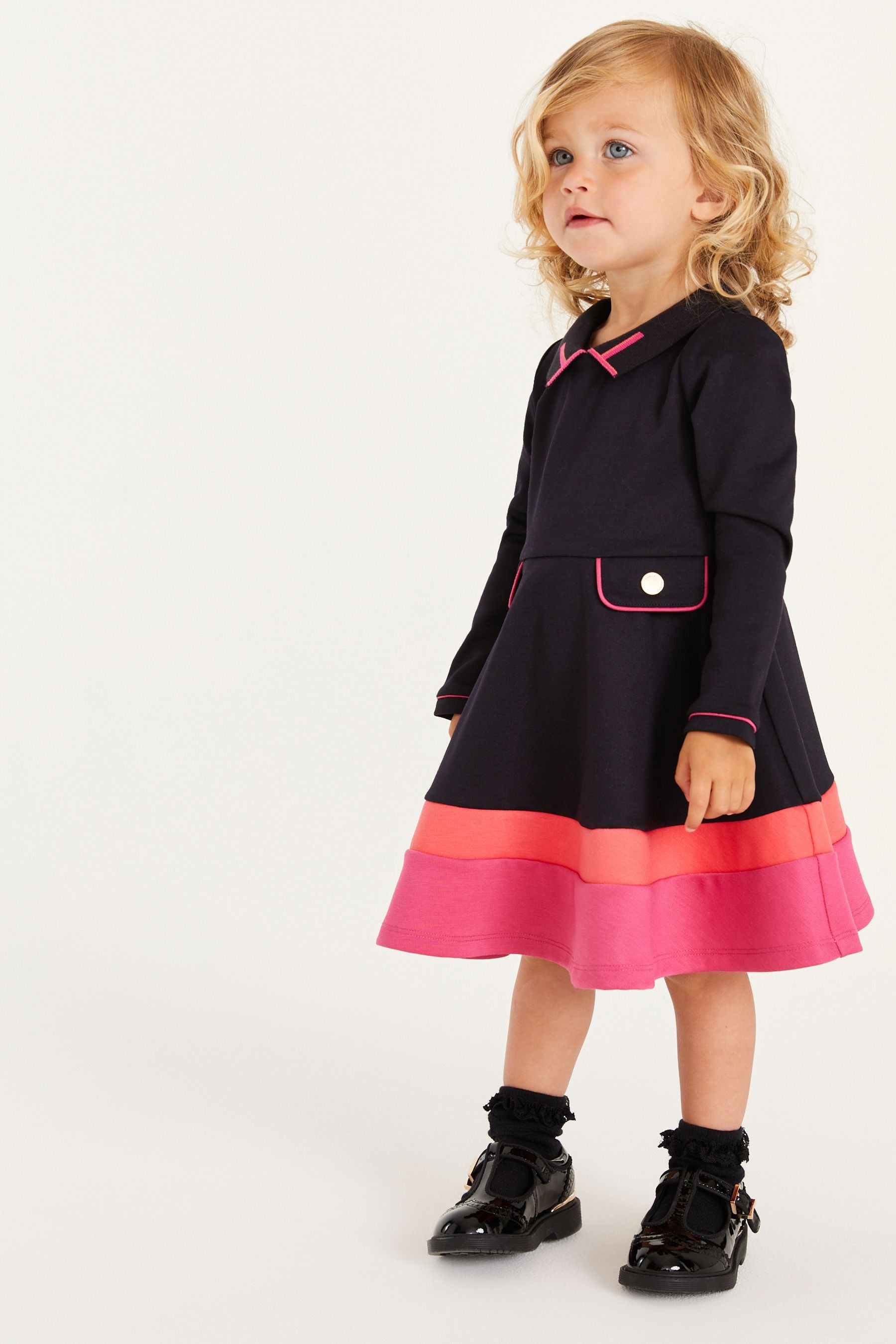 Navy & Pink Baker by Ted Baker Navy And Pink Colourblock Dress