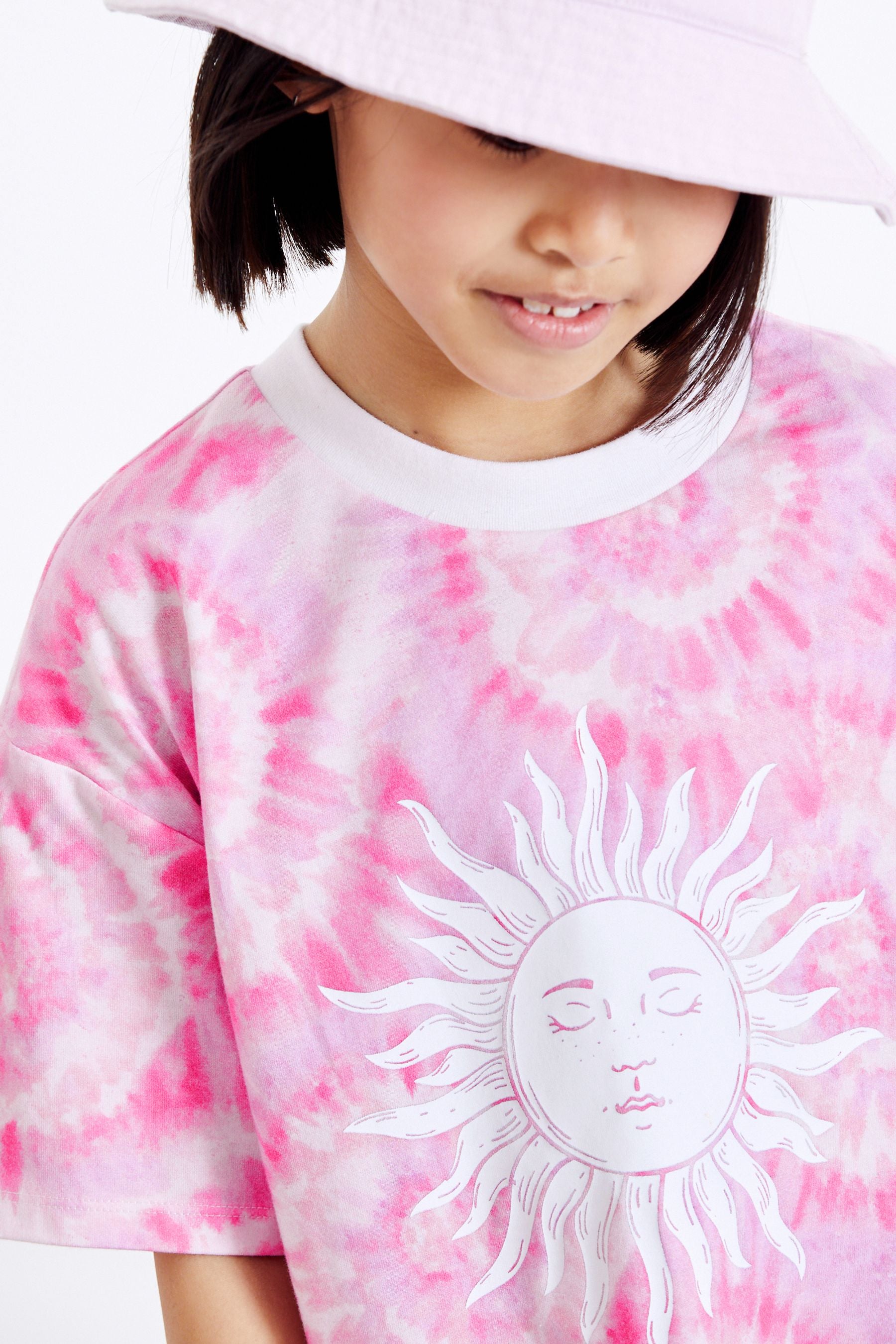 Pink Tie Dye T-Shirt & Cycle Short Set (3-16yrs)