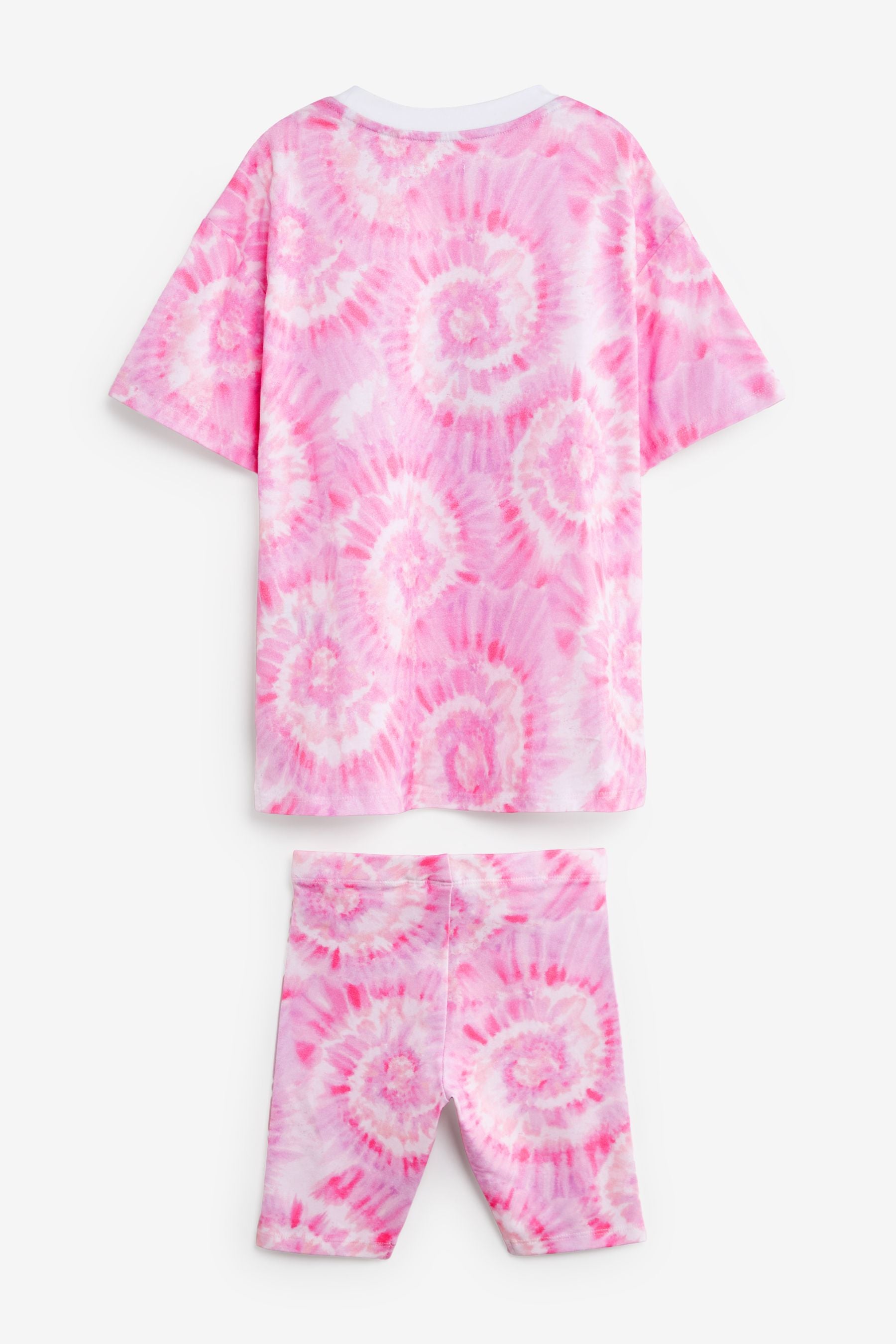 Pink Tie Dye T-Shirt & Cycle Short Set (3-16yrs)