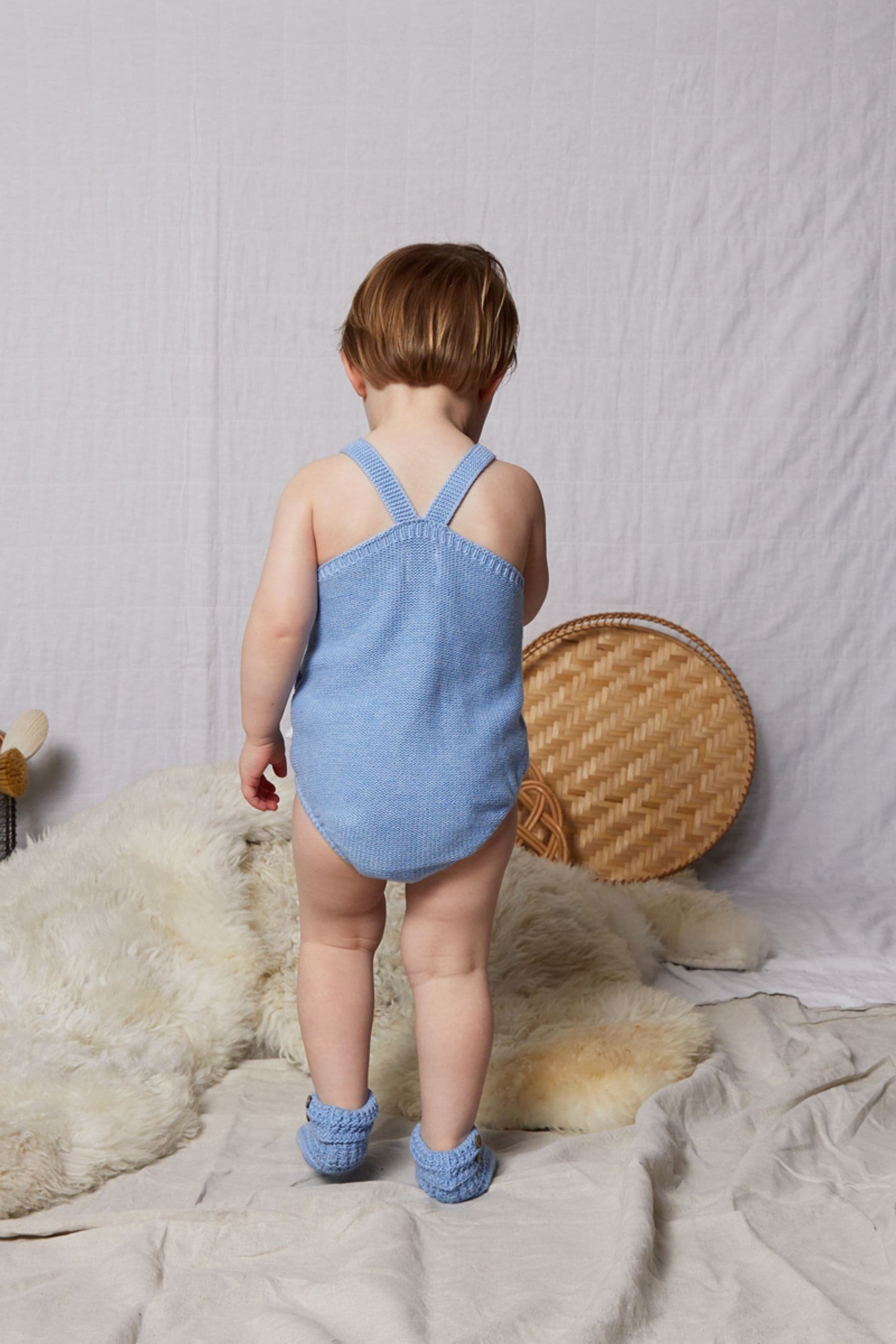 Blue The Little Tailor Stylish Baby Knitted Romper