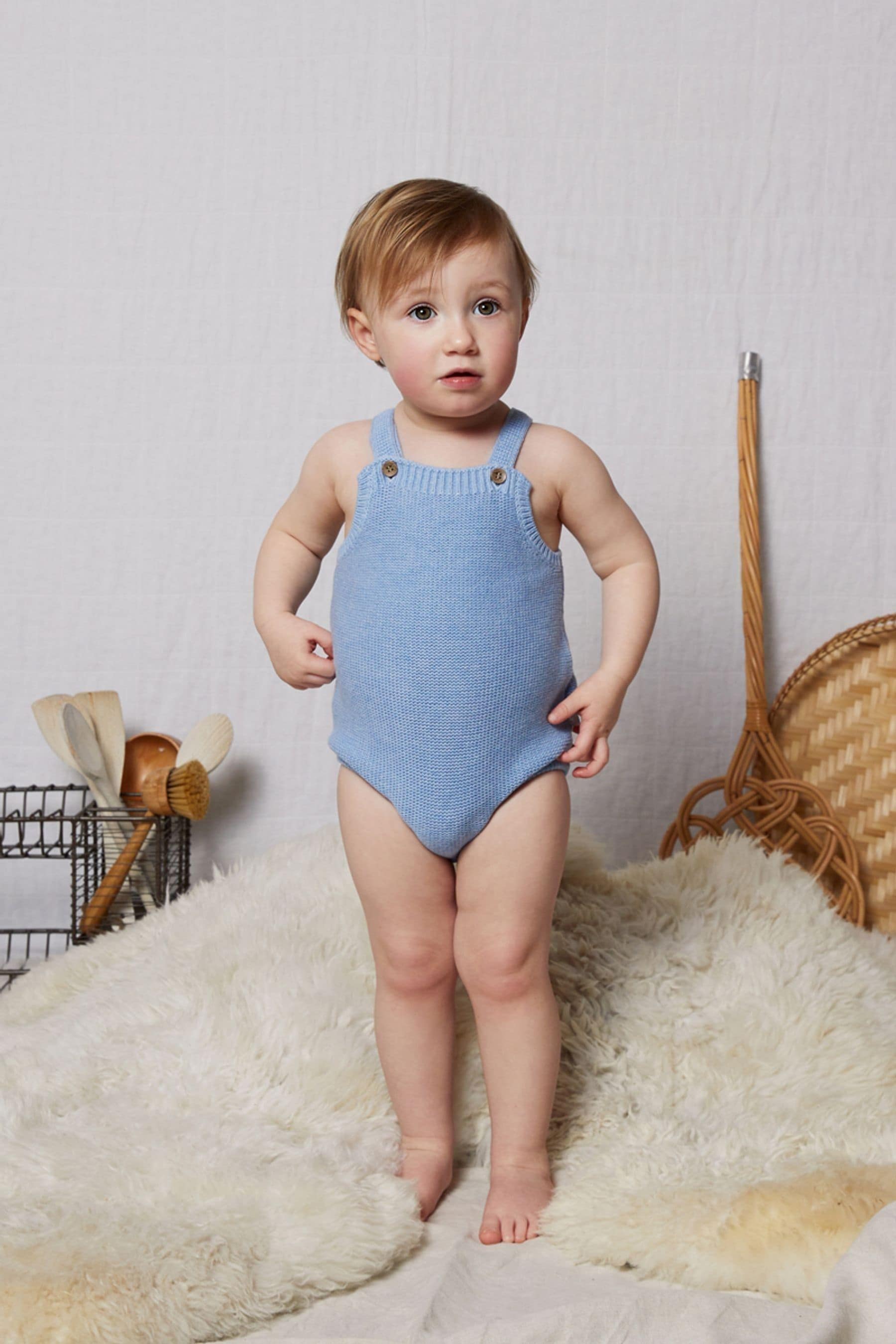 Blue The Little Tailor Stylish Baby Knitted Romper