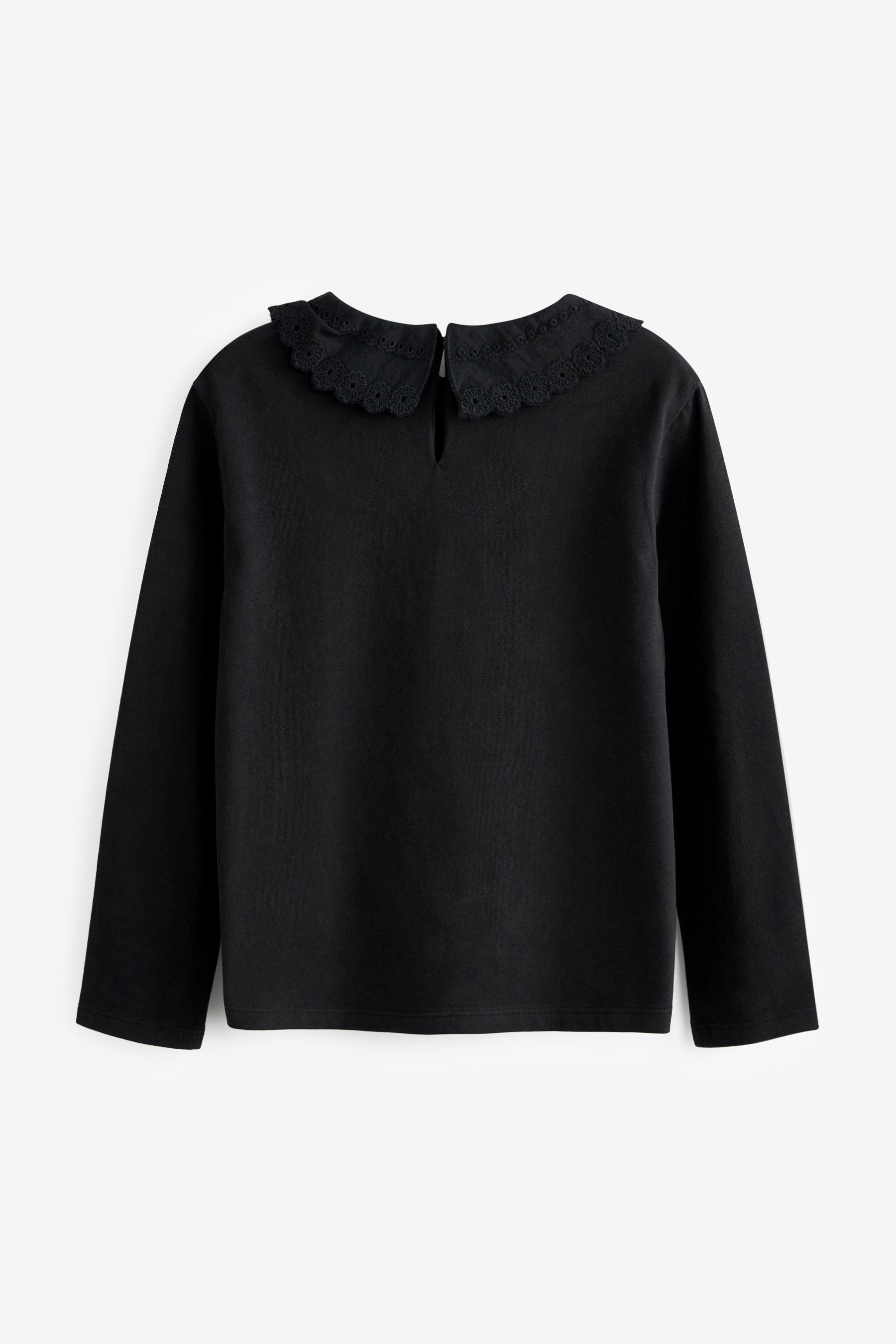 Black/Ecru 2 Pack Embroidered Collar Tops (3-16yrs)