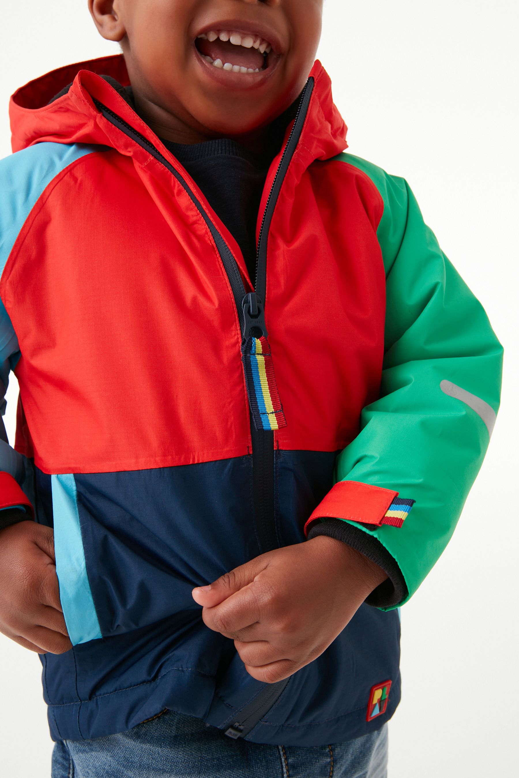 Multi Colourblock Waterproof Jacket (3mths-7yrs)