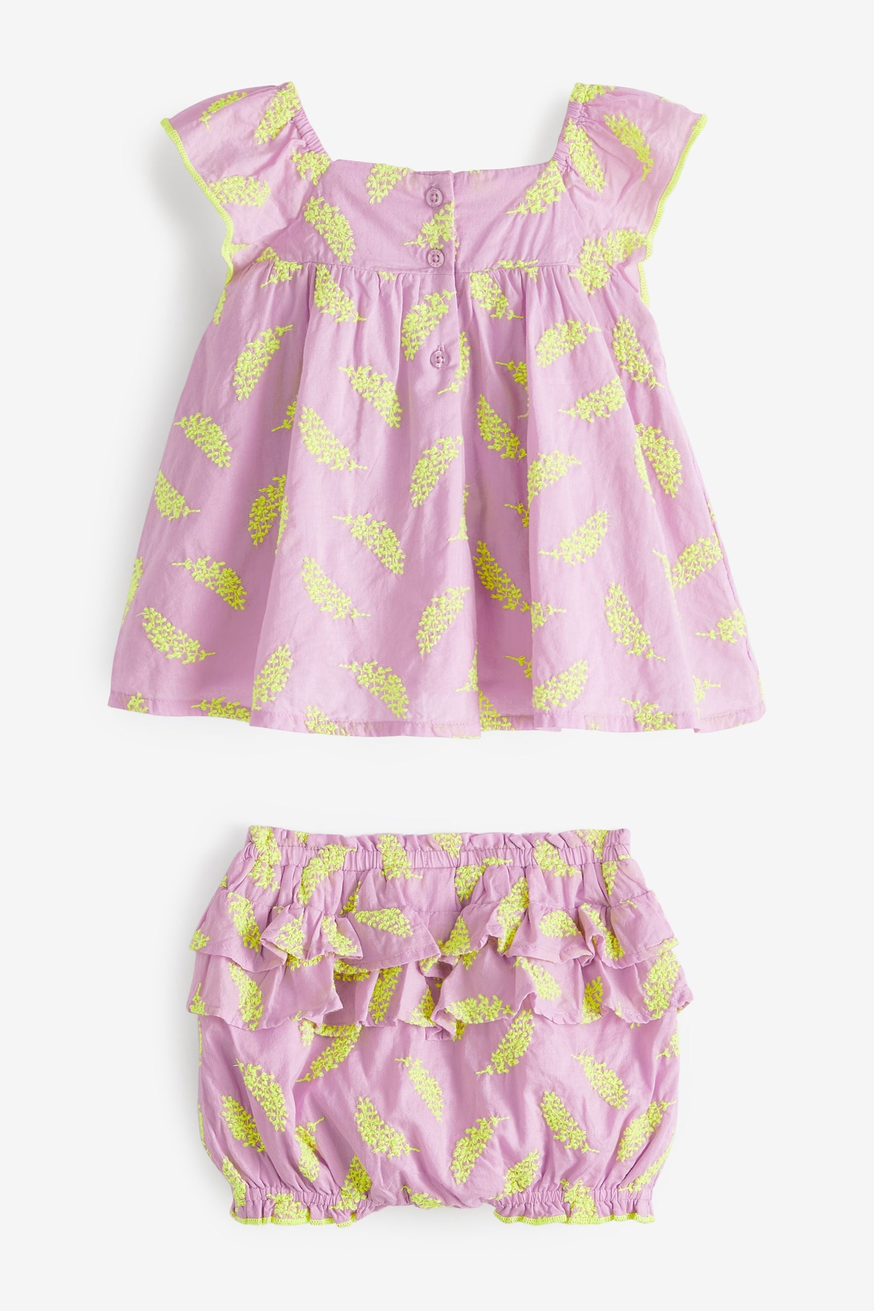 Lilac Purple/Green 2 Piece Baby Top And Shorts Set (0mths-2yrs)