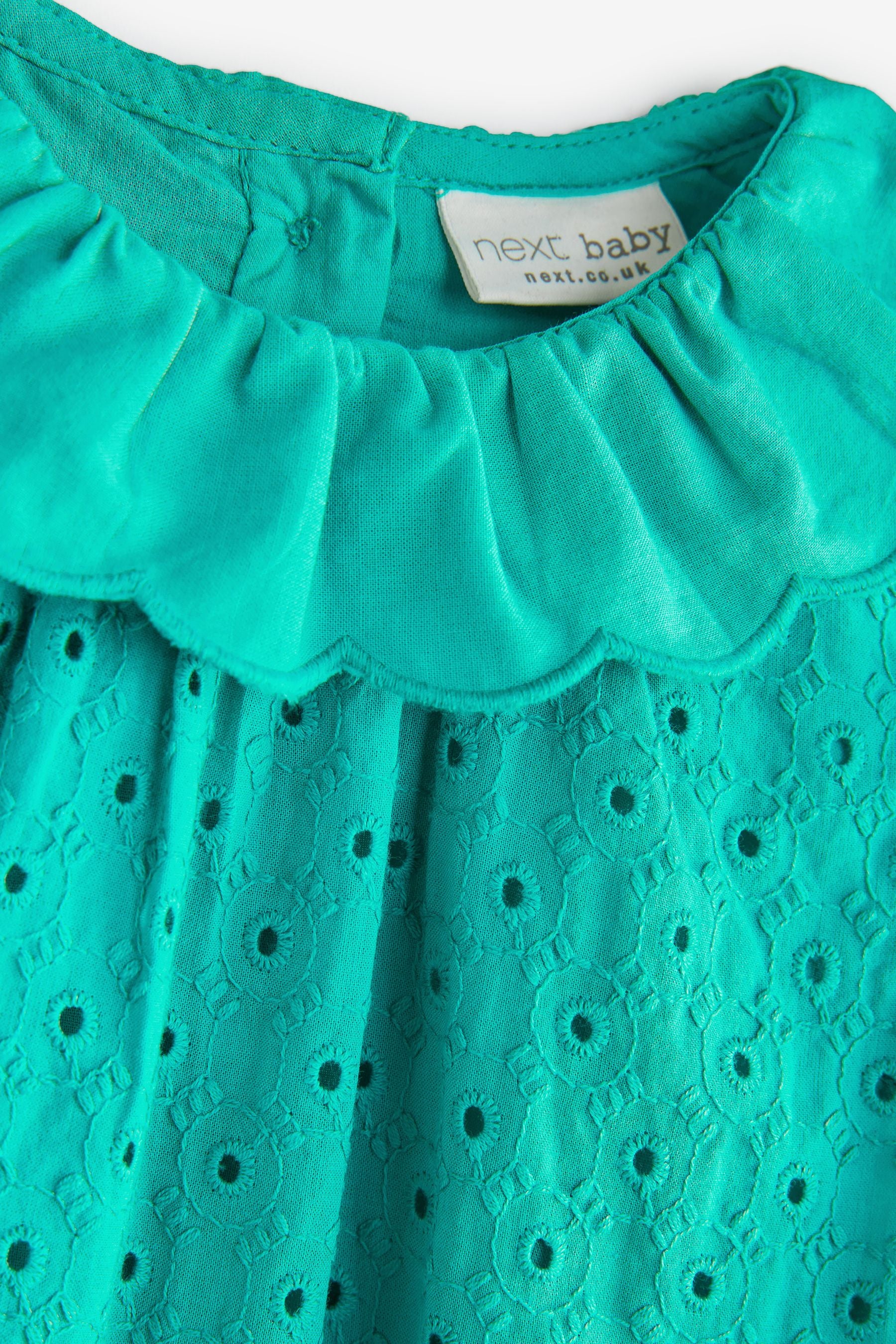 Teal Blue Baby 2 Piece Broidery Romper and Hat Set (0mths-2yrs)