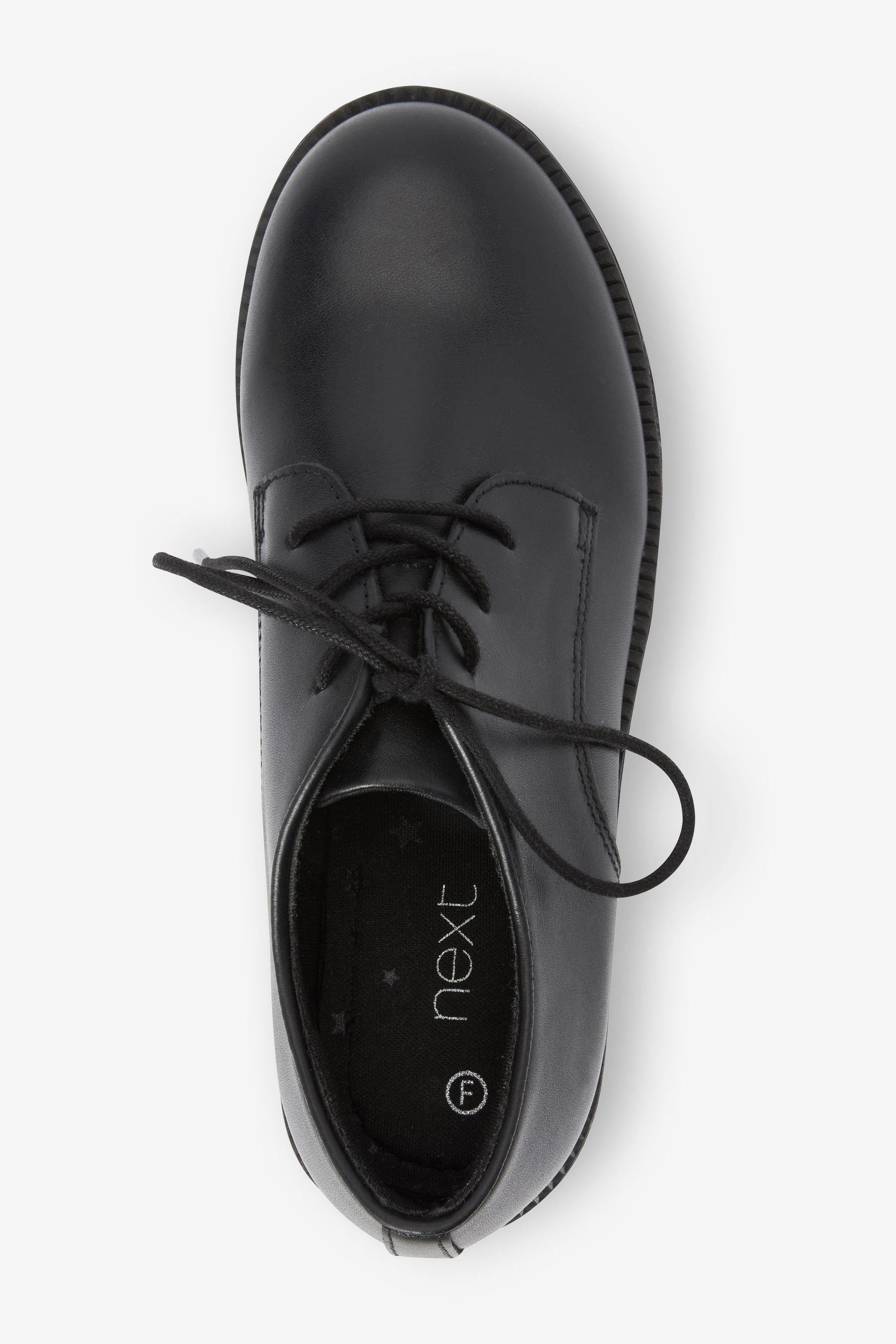 Black School Leather Lace-Up Shoes