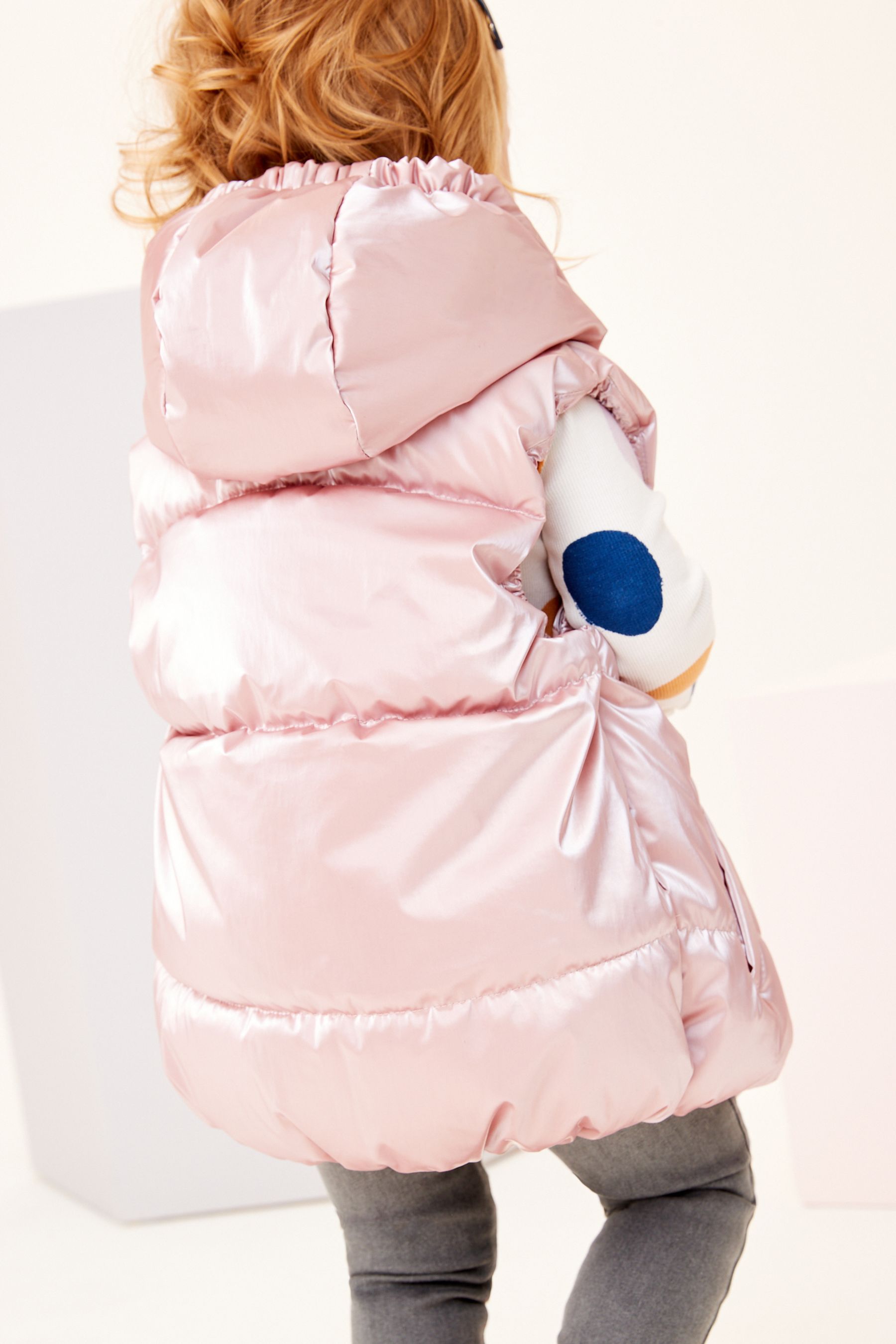 Pink Shower Resistant Metallic Gilet (12mths-10yrs)