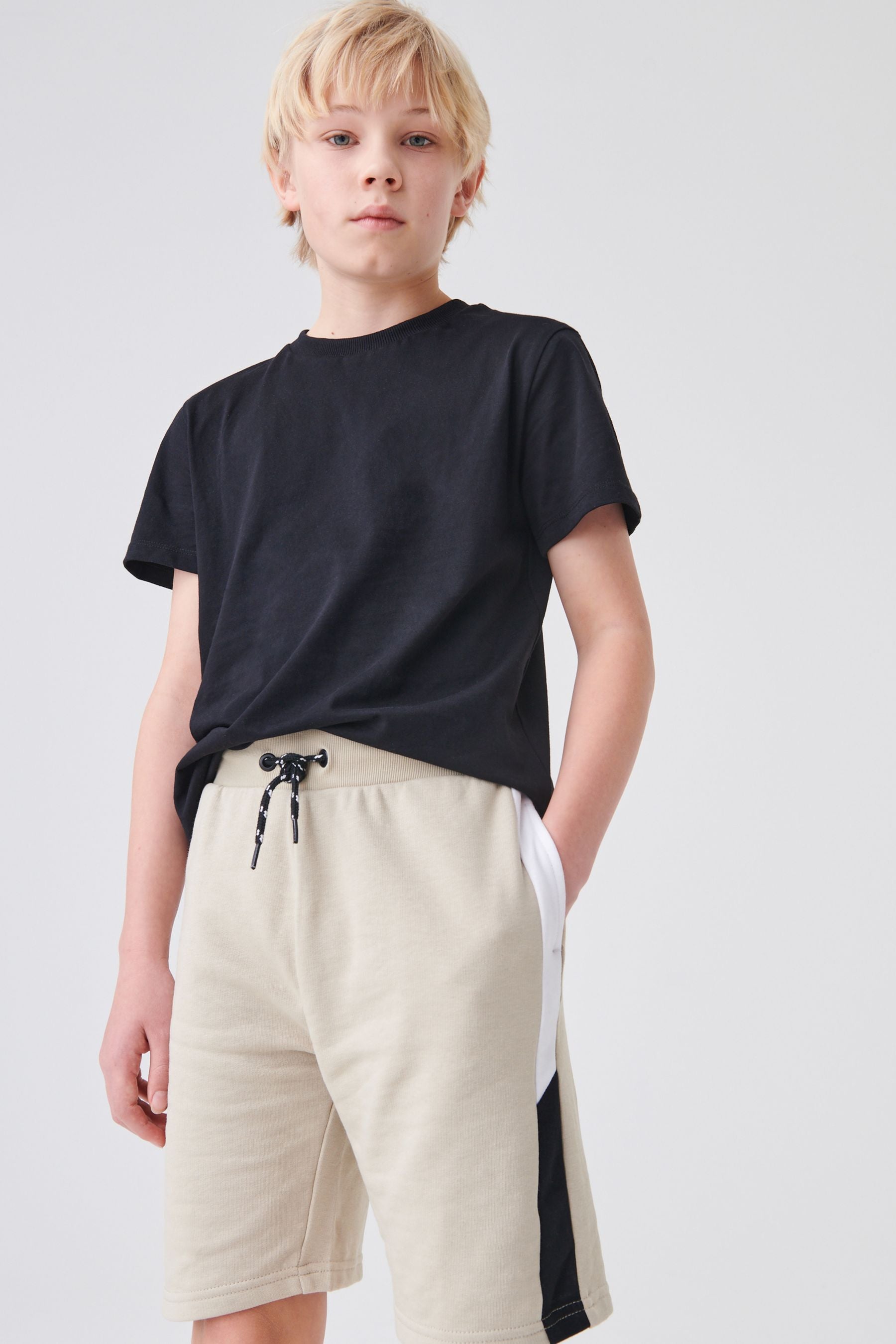 Stone Colourblock Jersey Shorts (3-16yrs)