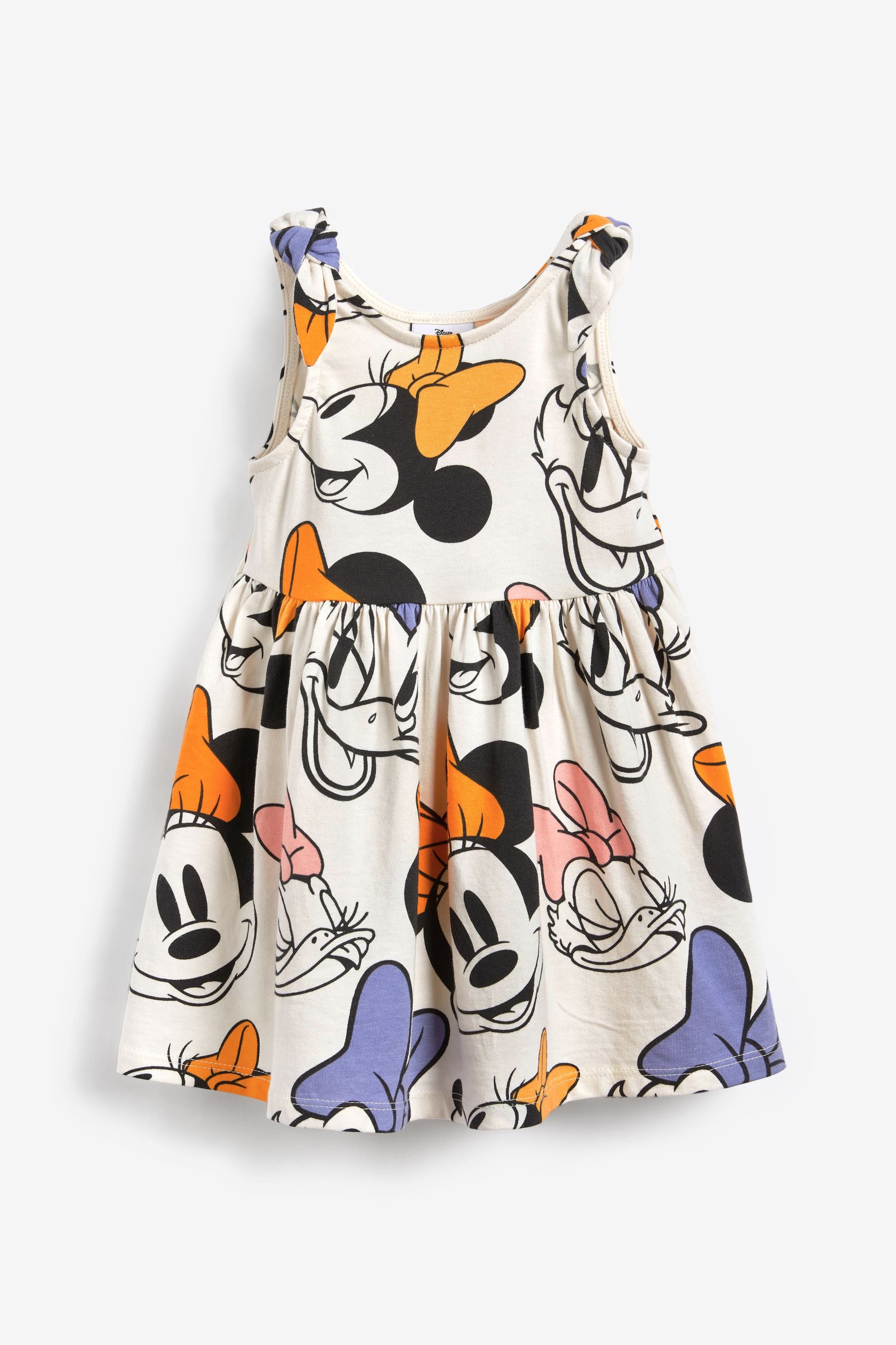 White Disney Print Sleeveless Dress (3mths-7yrs)
