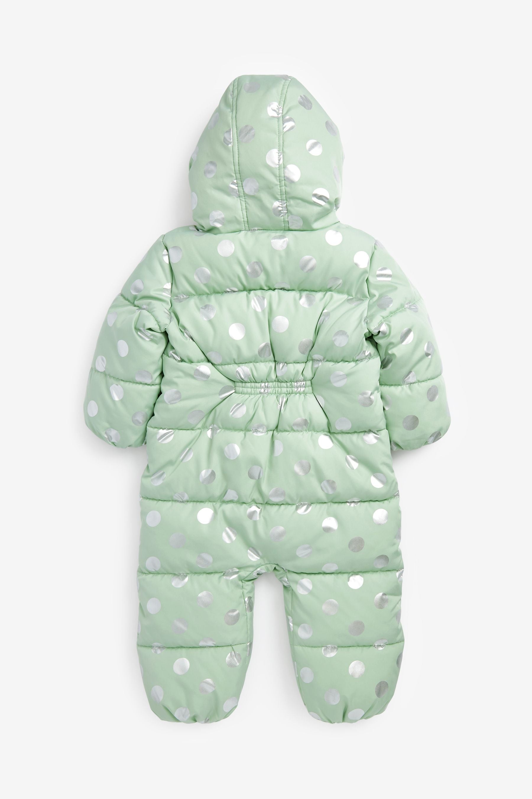 Mint Green Spot Shower Resistant Metallic Snowsuit (3mths-7yrs)