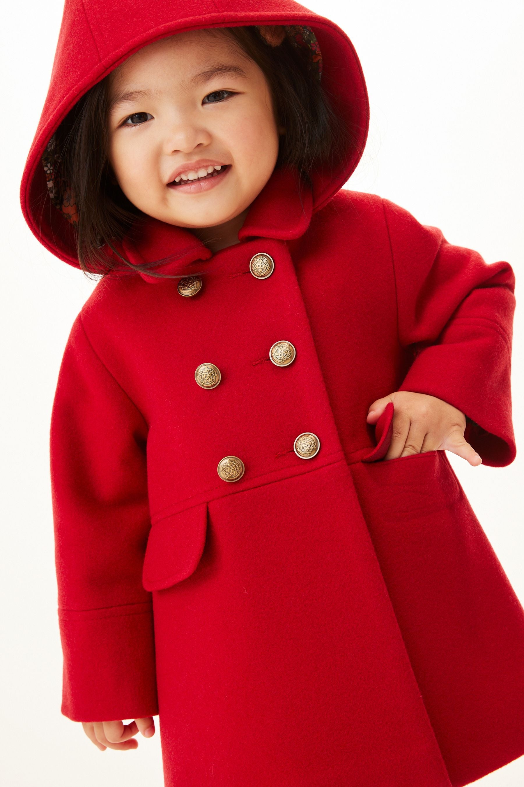 Red Next Military Style Coat With Wool Mix (3mths-10yrs)