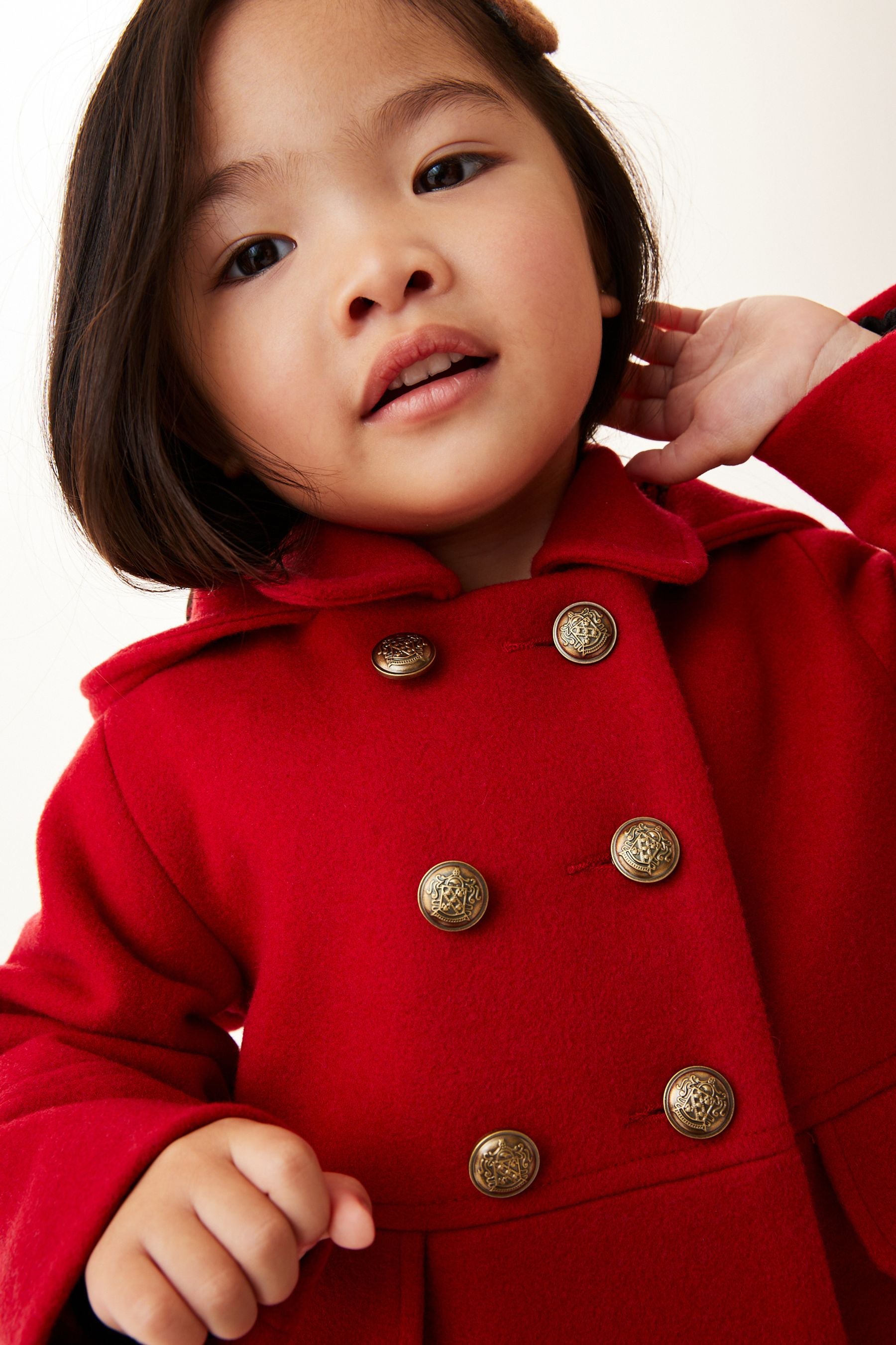 Red Next Military Style Coat With Wool Mix (3mths-10yrs)