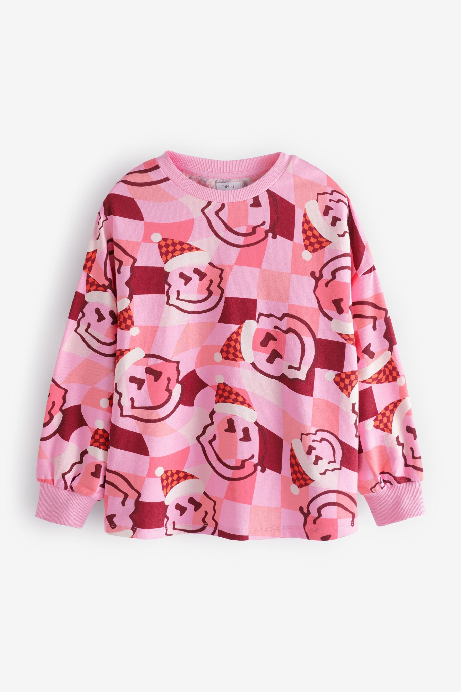 Pink Smile Christmas Long Sleeve T-Shirt (3-16yrs)