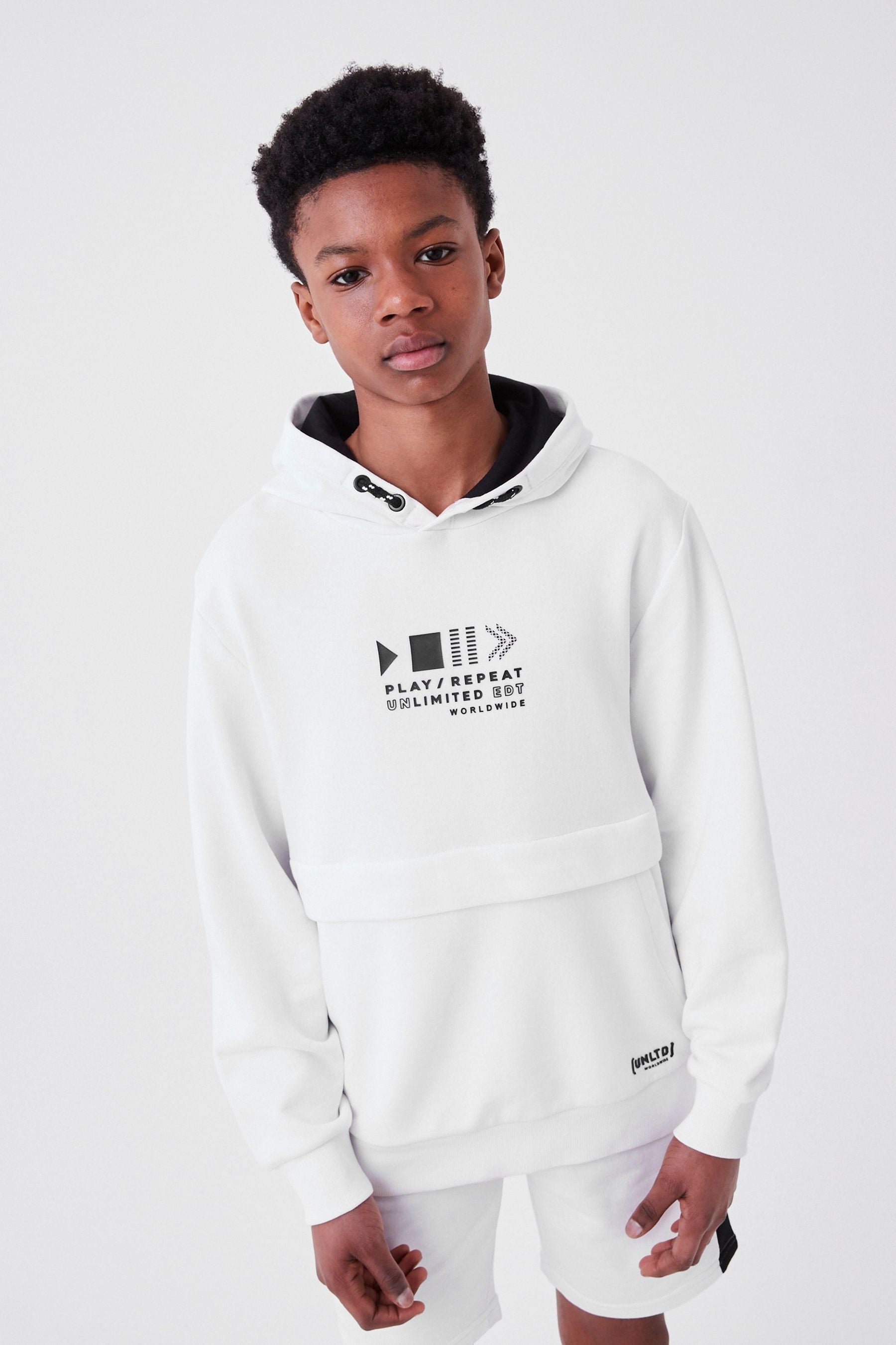 White Graphic Hoodie (3-16yrs)