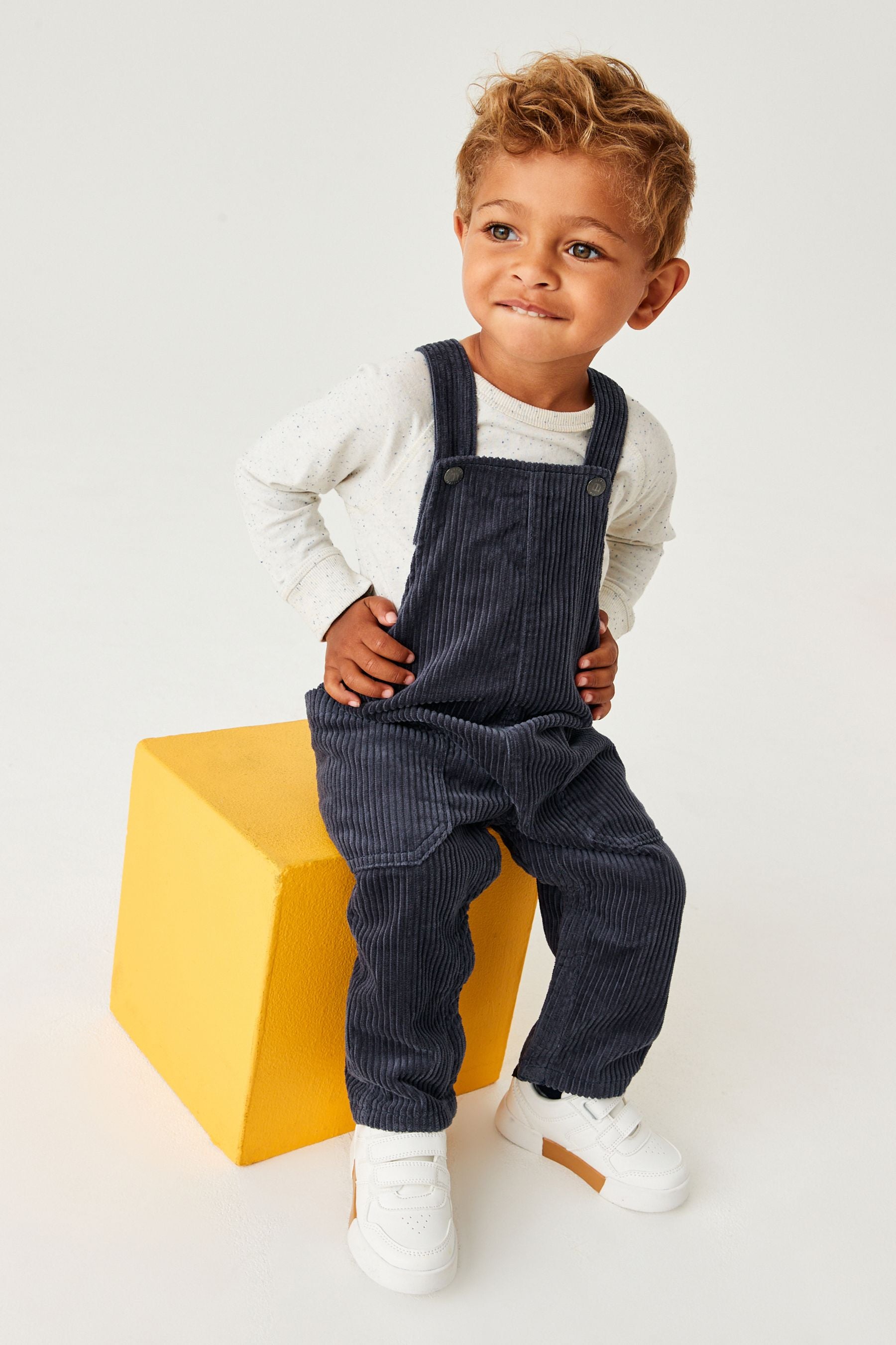 Indigo Blue Jumbo Cord Lined Dungarees (3mths-7yrs)