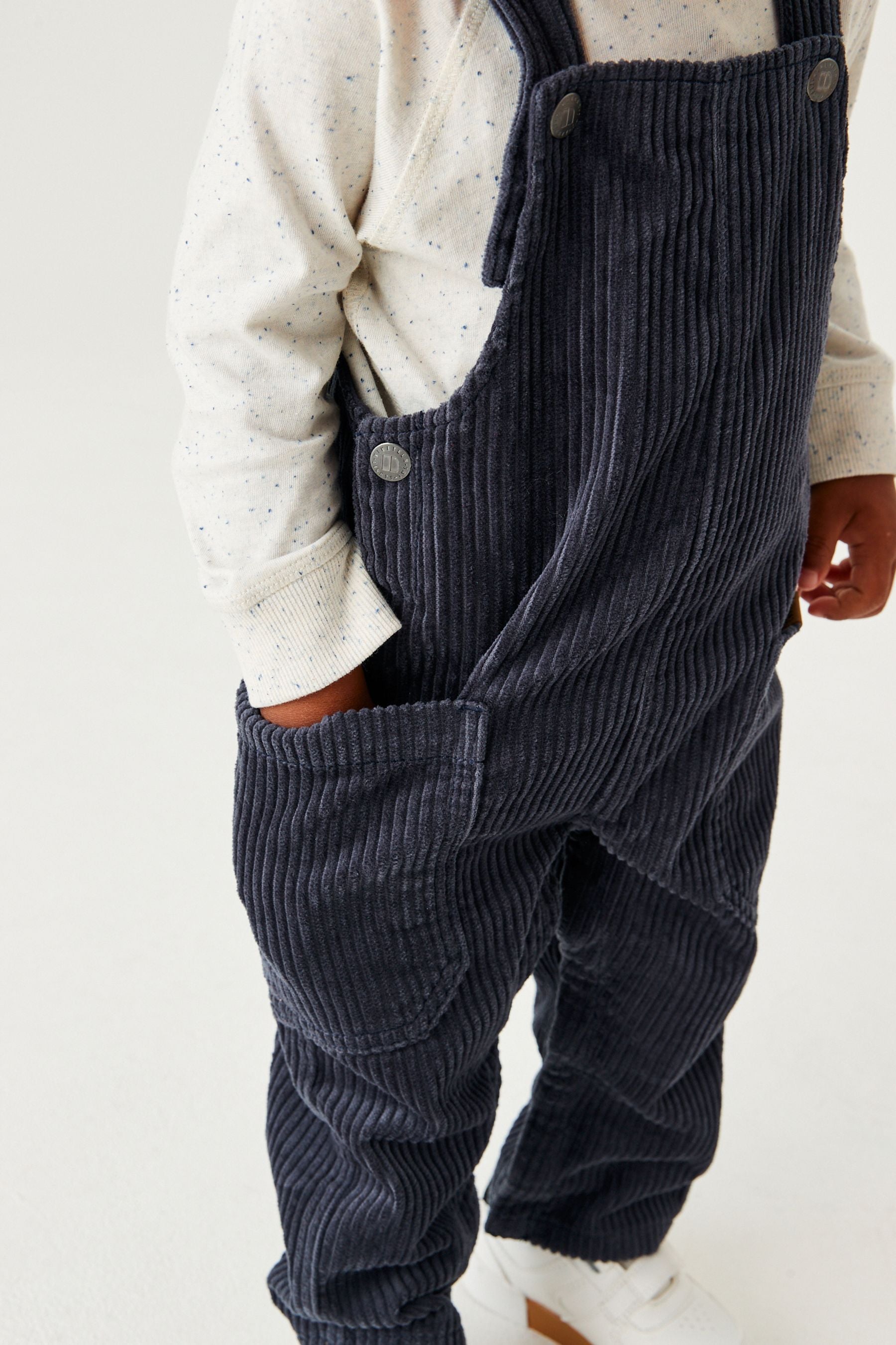 Indigo Blue Jumbo Cord Lined Dungarees (3mths-7yrs)