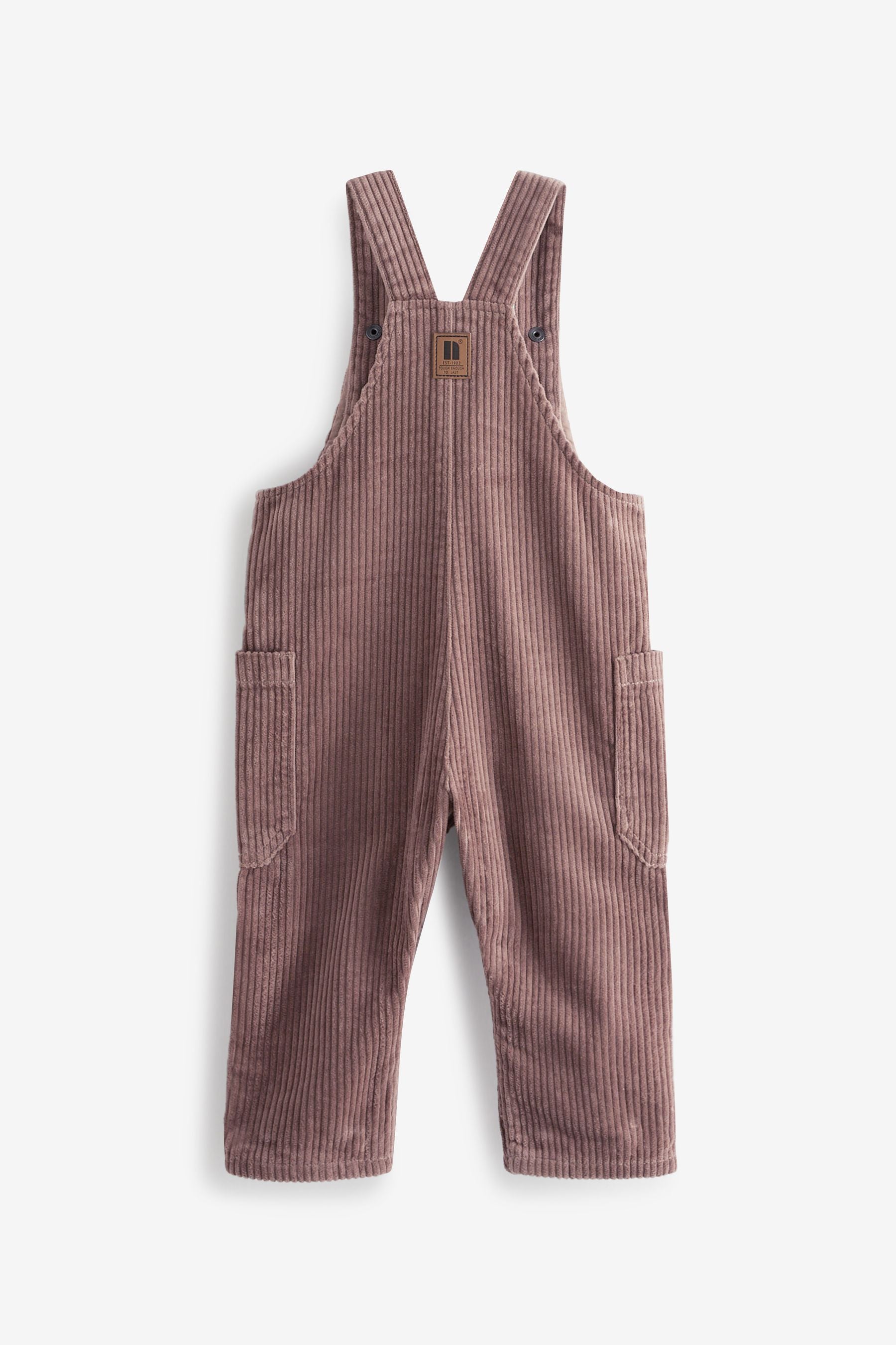 Taupe Brown Jumbo Cord Lined Dungarees (3mths-7yrs)