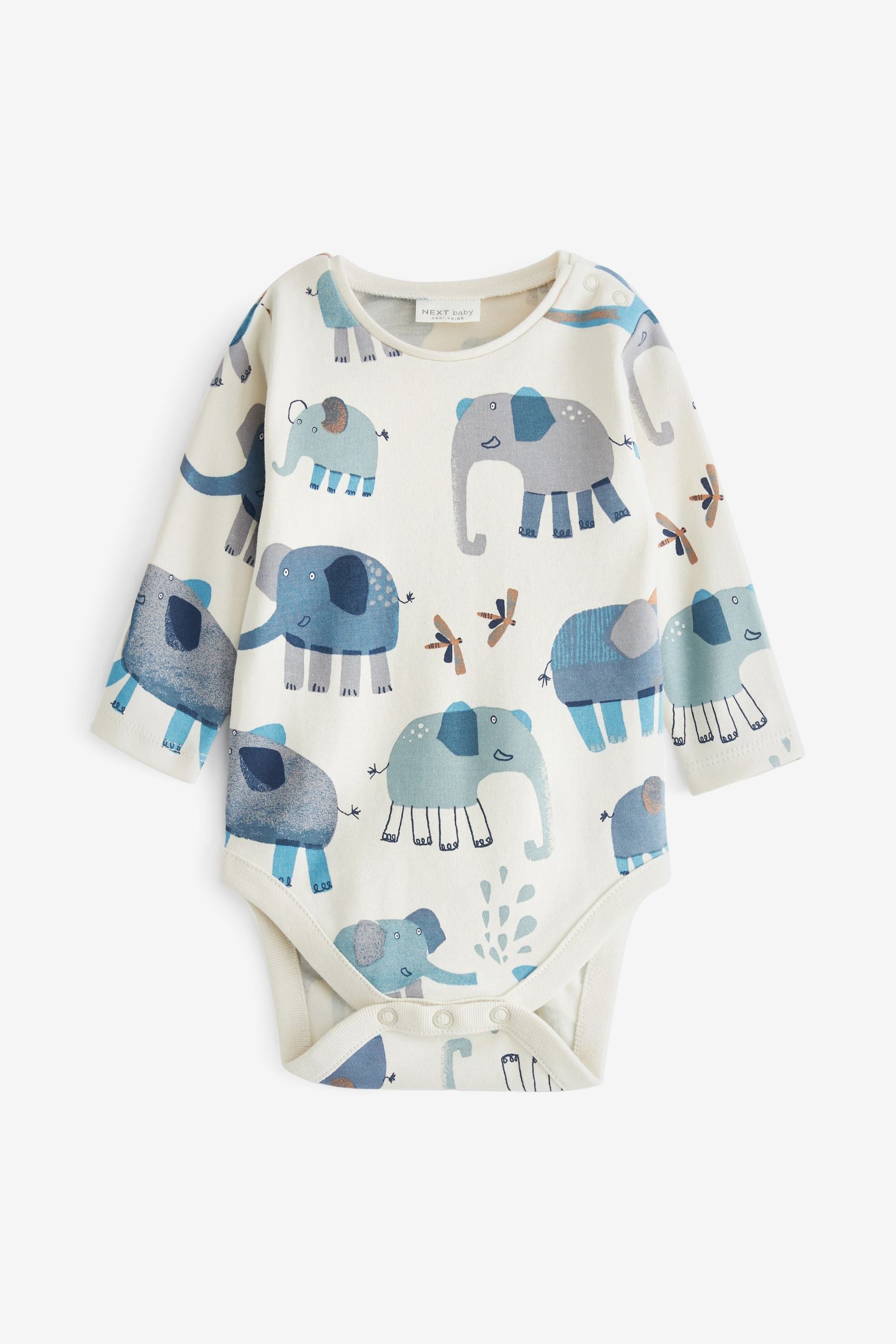 Blue Elephant Appliqu 2 Piece Baby Denim Dungarees And Bodysuit Set (0mths-3yr