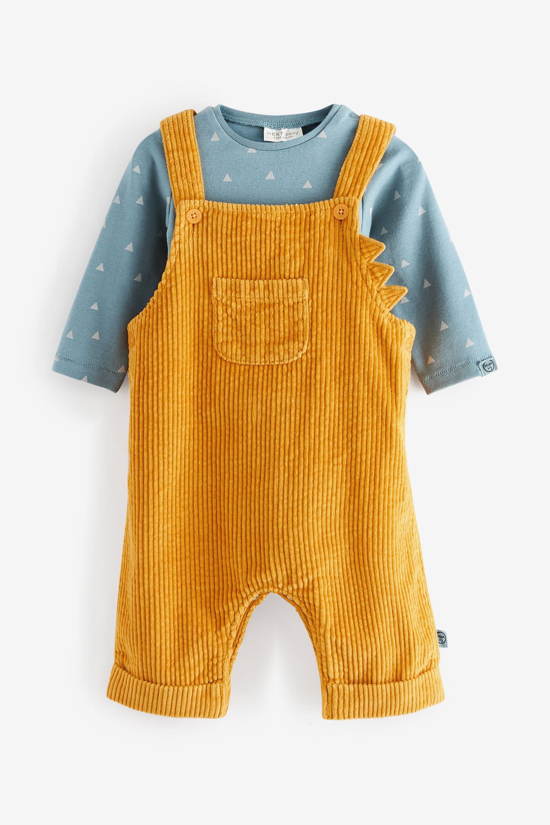 Ochre Yellow 2 Piece Cord Dungarees With Bodysuit (0mths-2yrs)