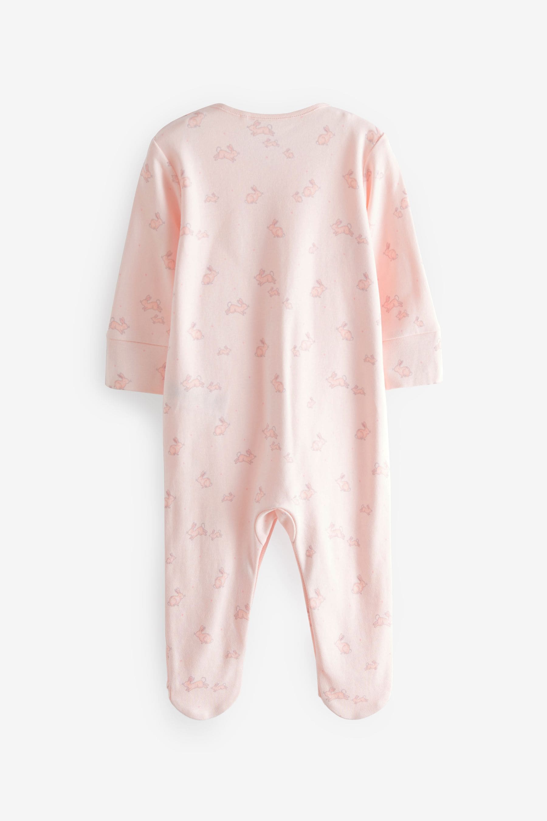 Pale Pink Floral Baby Sleepsuits (0-2yrs)