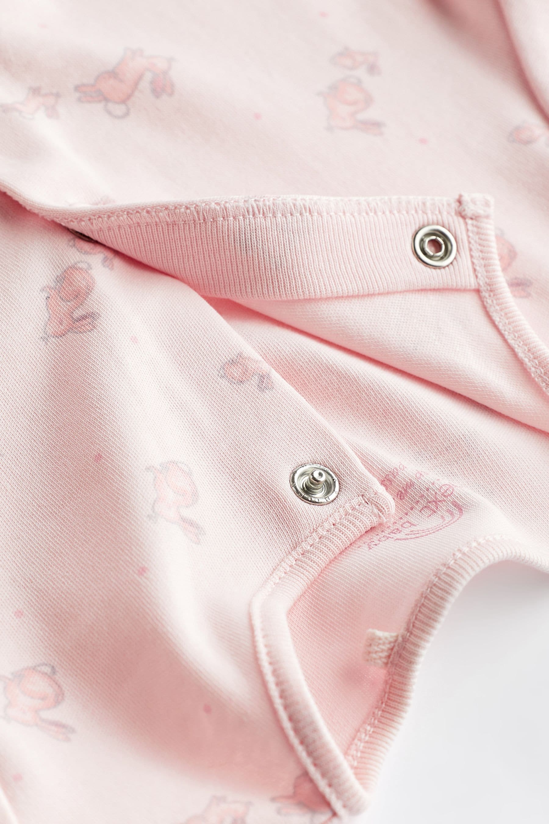 Pale Pink Floral Baby Sleepsuits (0-2yrs)