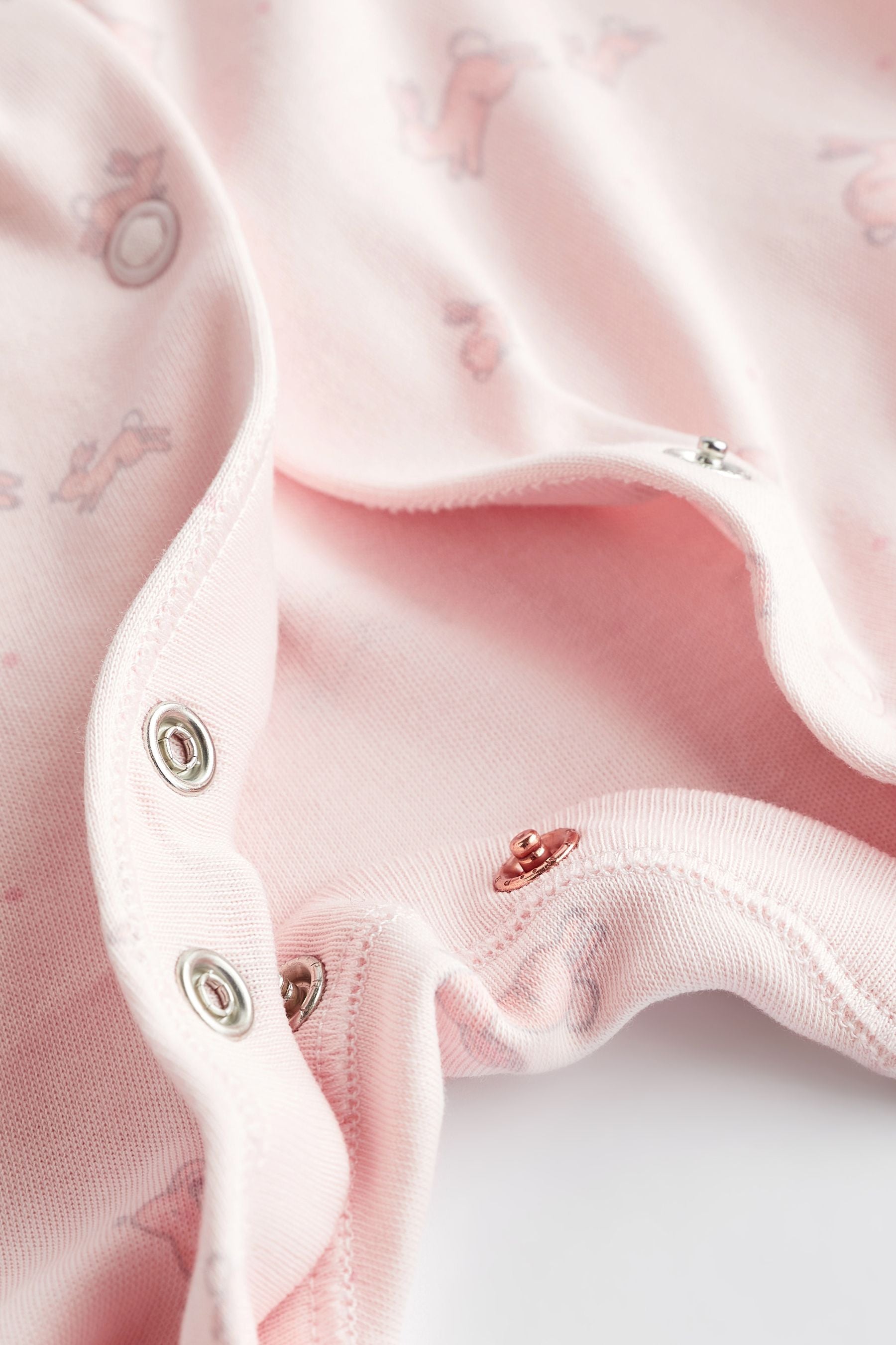 Pale Pink Floral Baby Sleepsuits (0-2yrs)