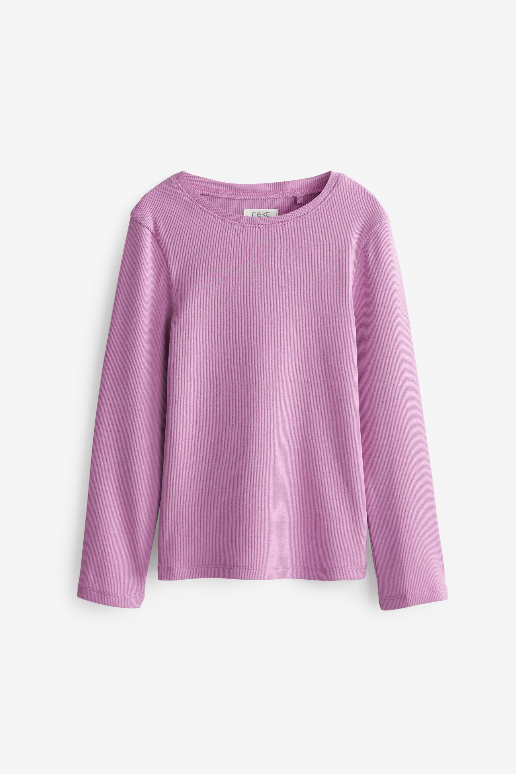 Lilac Purple Next Long Sleeve Ribbed Top (3-16yrs)