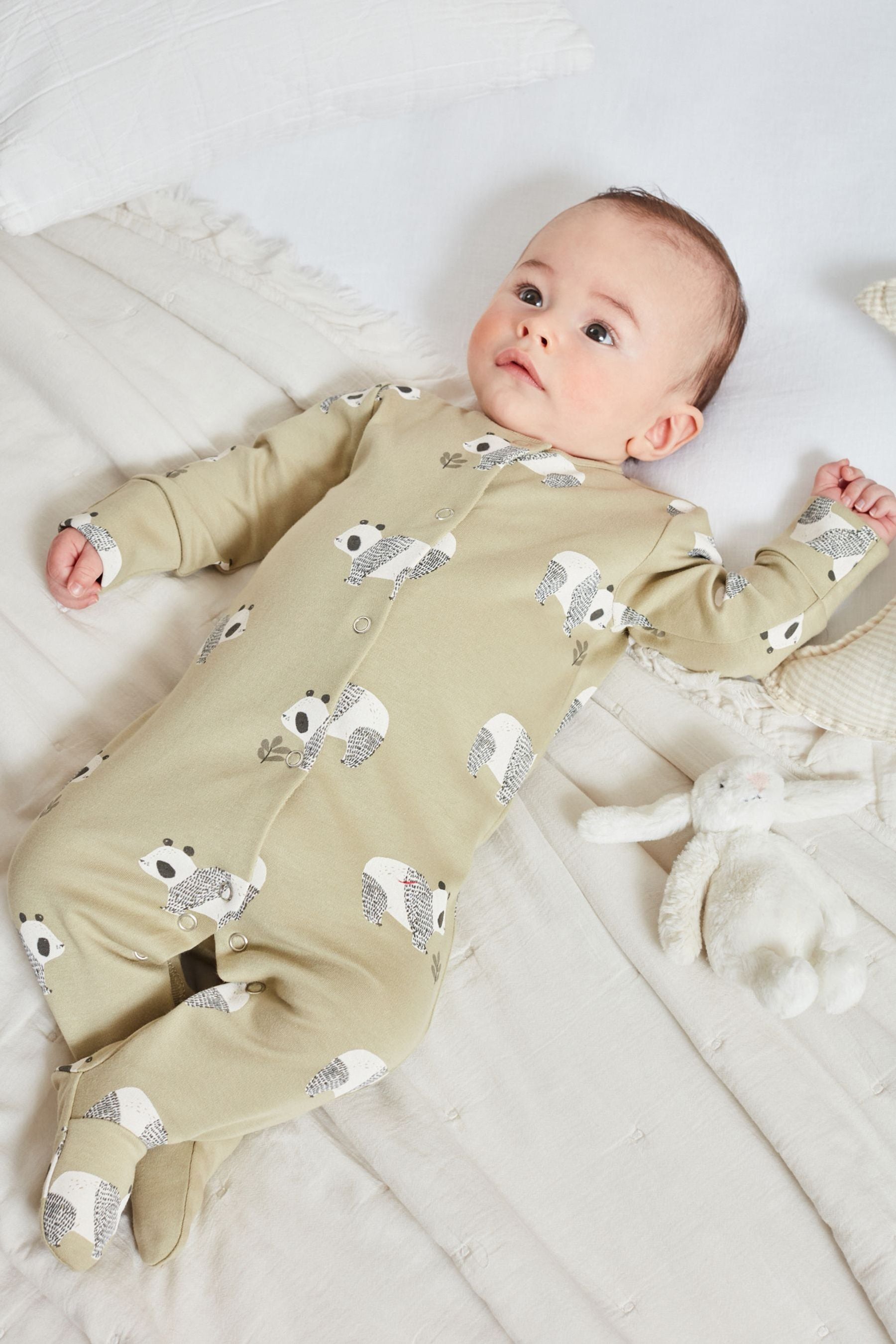 Safari Animals Print Baby Sleepsuits 5 Pack (0-2yrs)