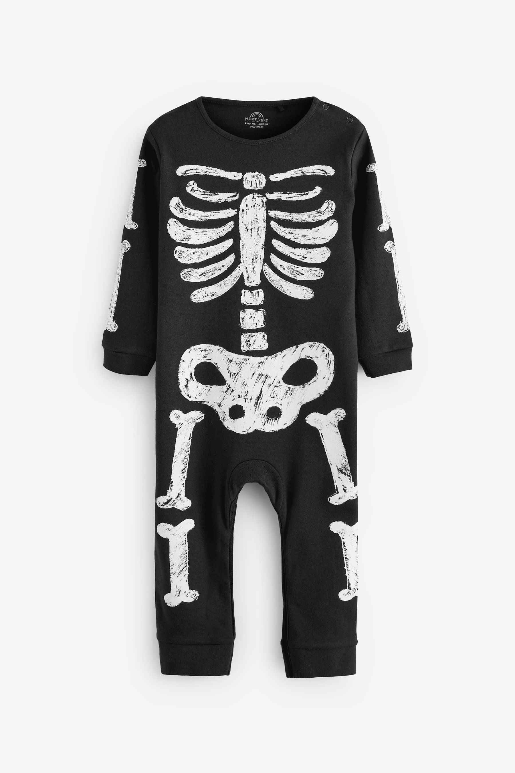 Black Skeleton Print Baby Sleepsuit (0mths-3yrs)