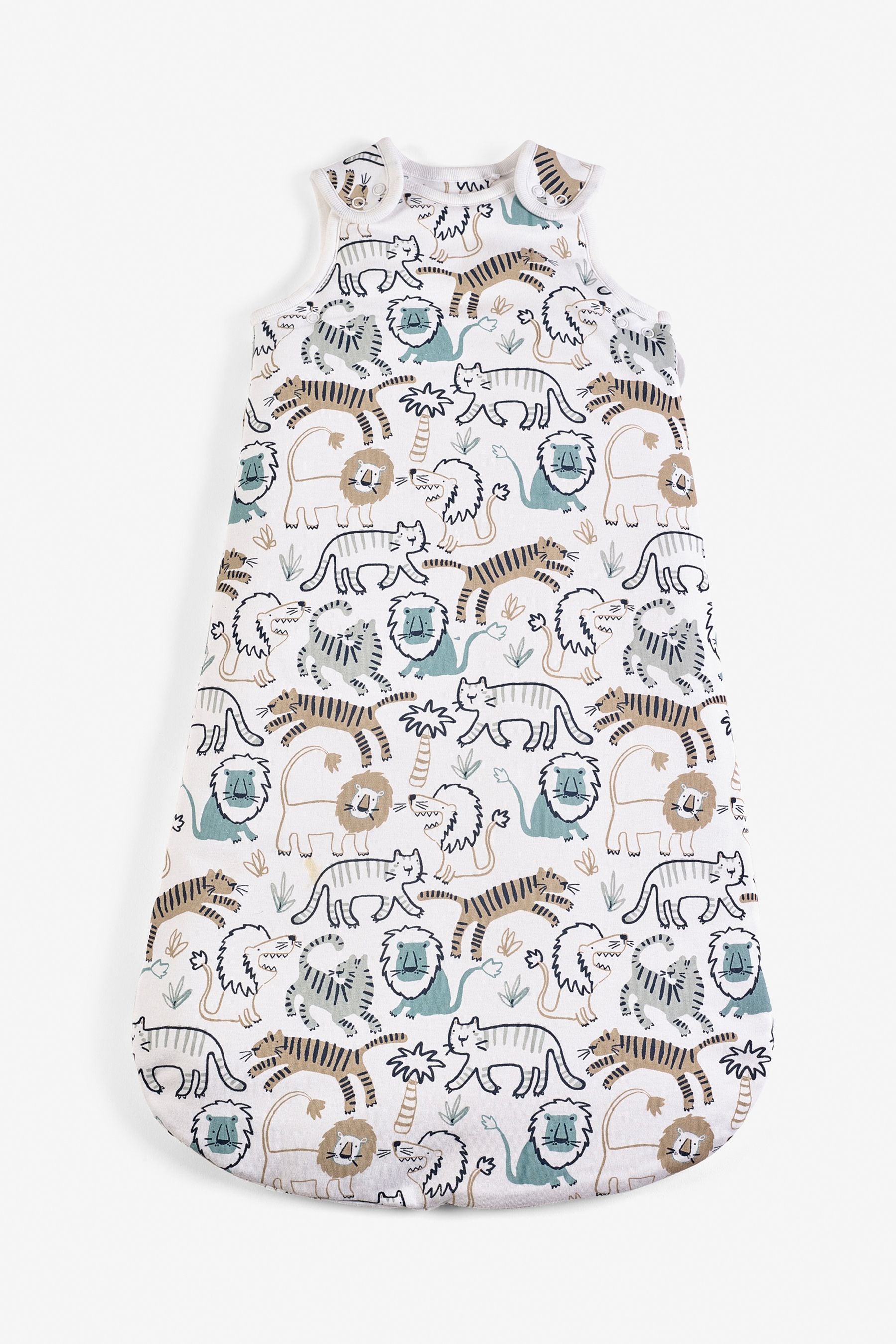 Blue Safari Animals 100% Cotton 2.5 Tog Sleep Bag