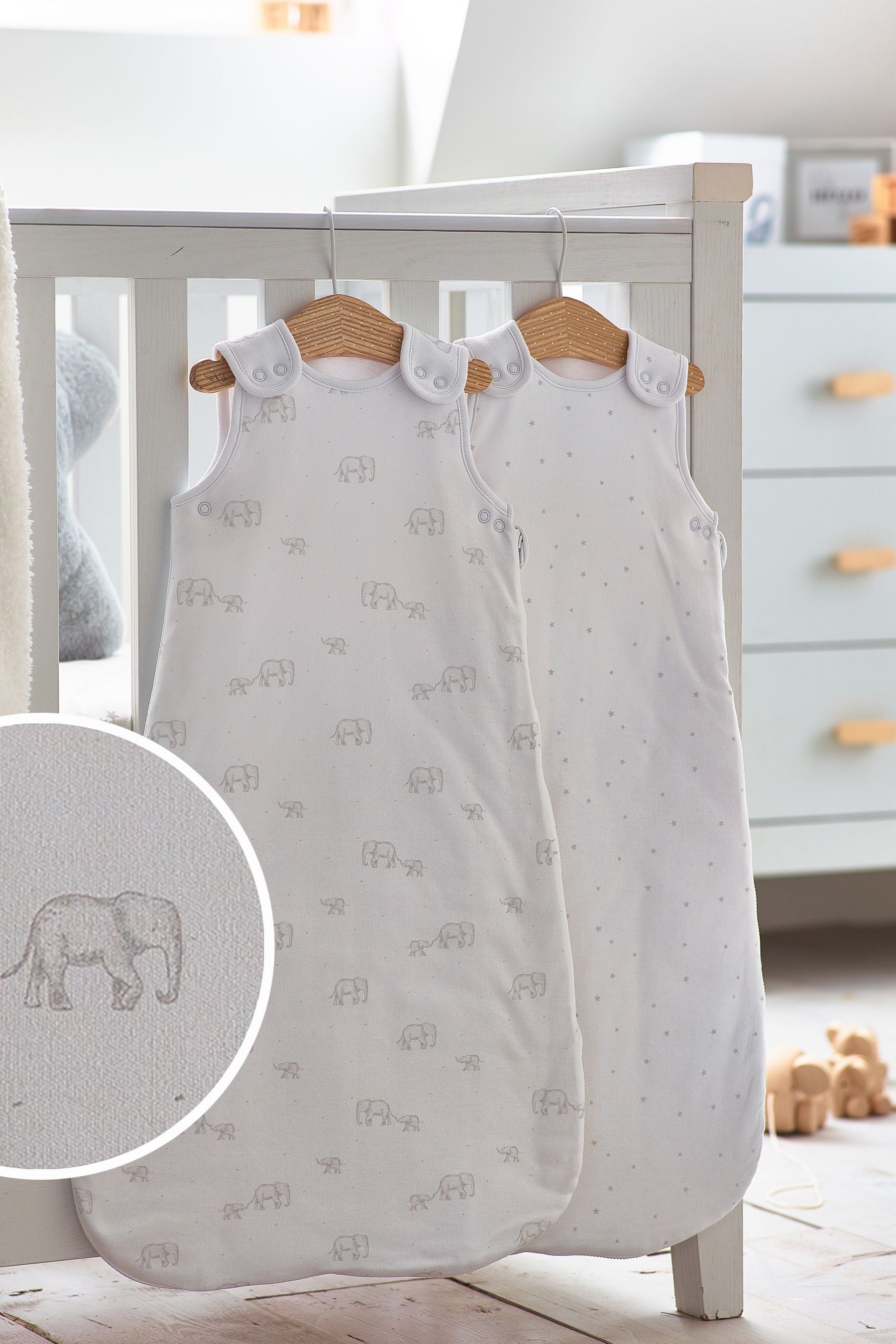 Grey Elephant Baby 100% Cotton Sleep Bag