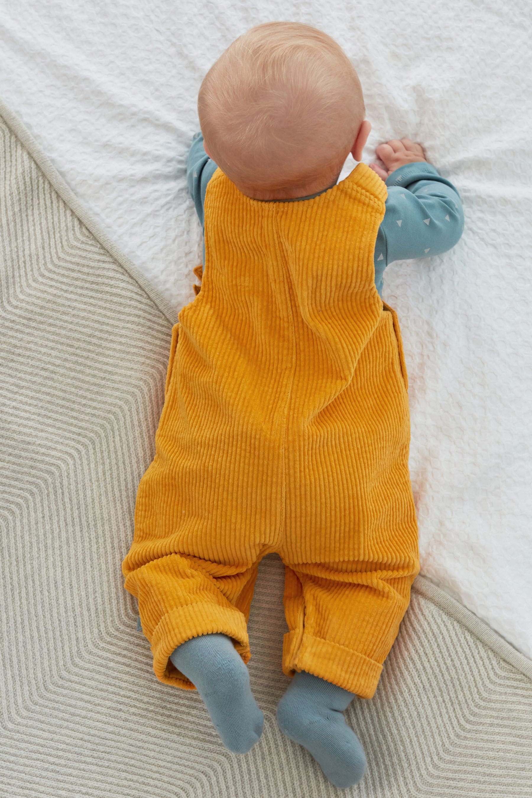 Ochre Yellow 2 Piece Cord Dungarees With Bodysuit (0mths-2yrs)