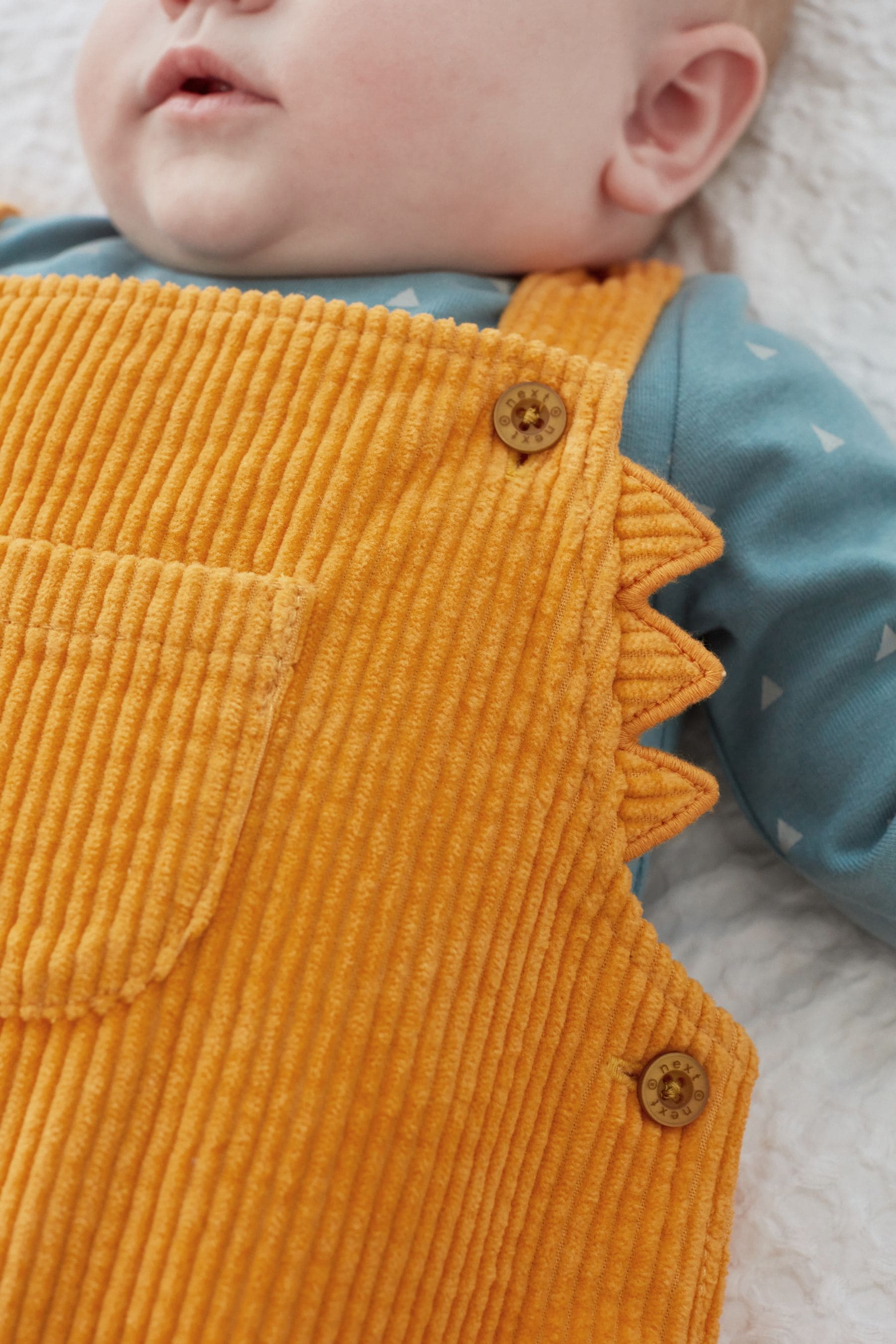 Ochre Yellow 2 Piece Cord Dungarees With Bodysuit (0mths-2yrs)