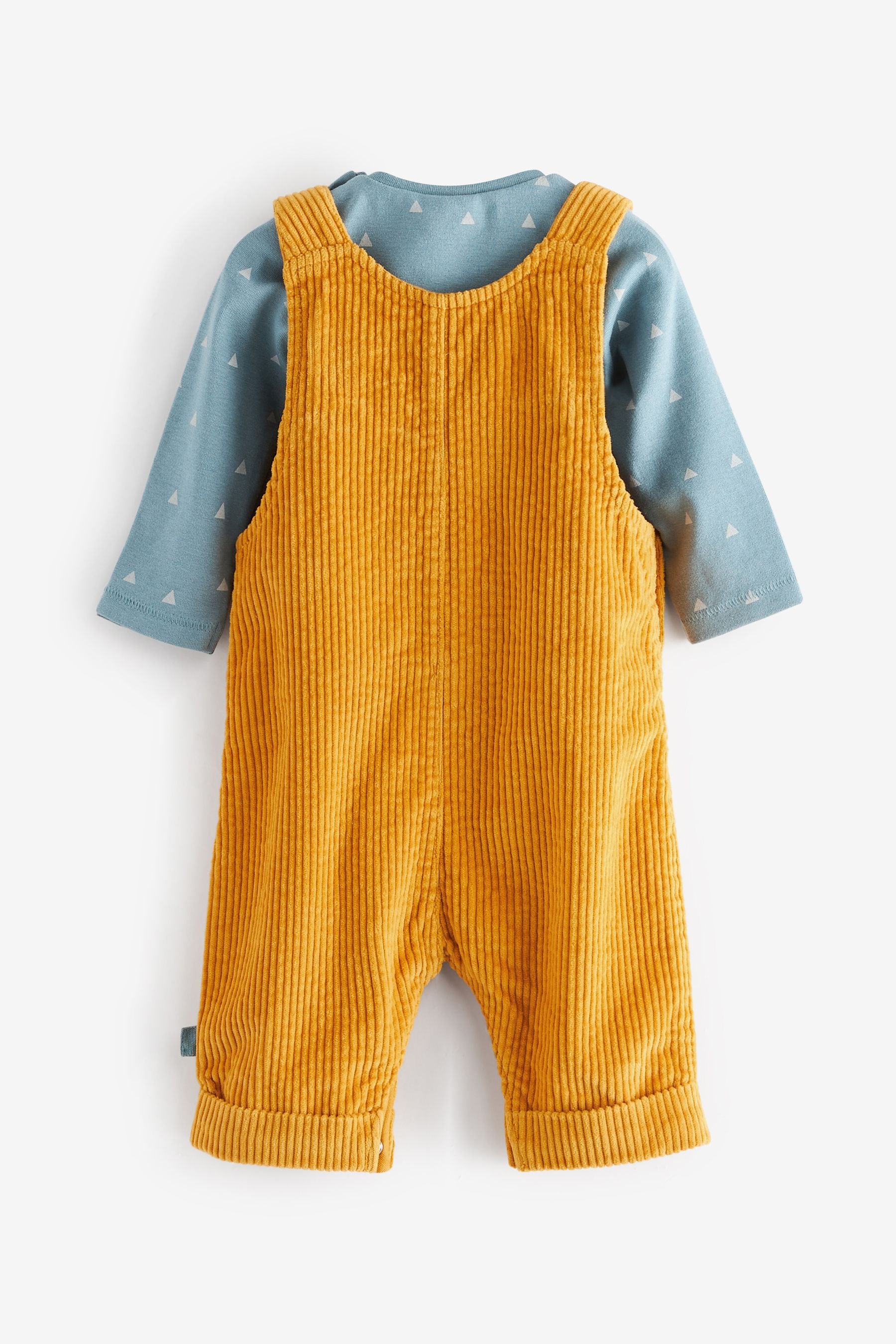 Ochre Yellow 2 Piece Cord Dungarees With Bodysuit (0mths-2yrs)