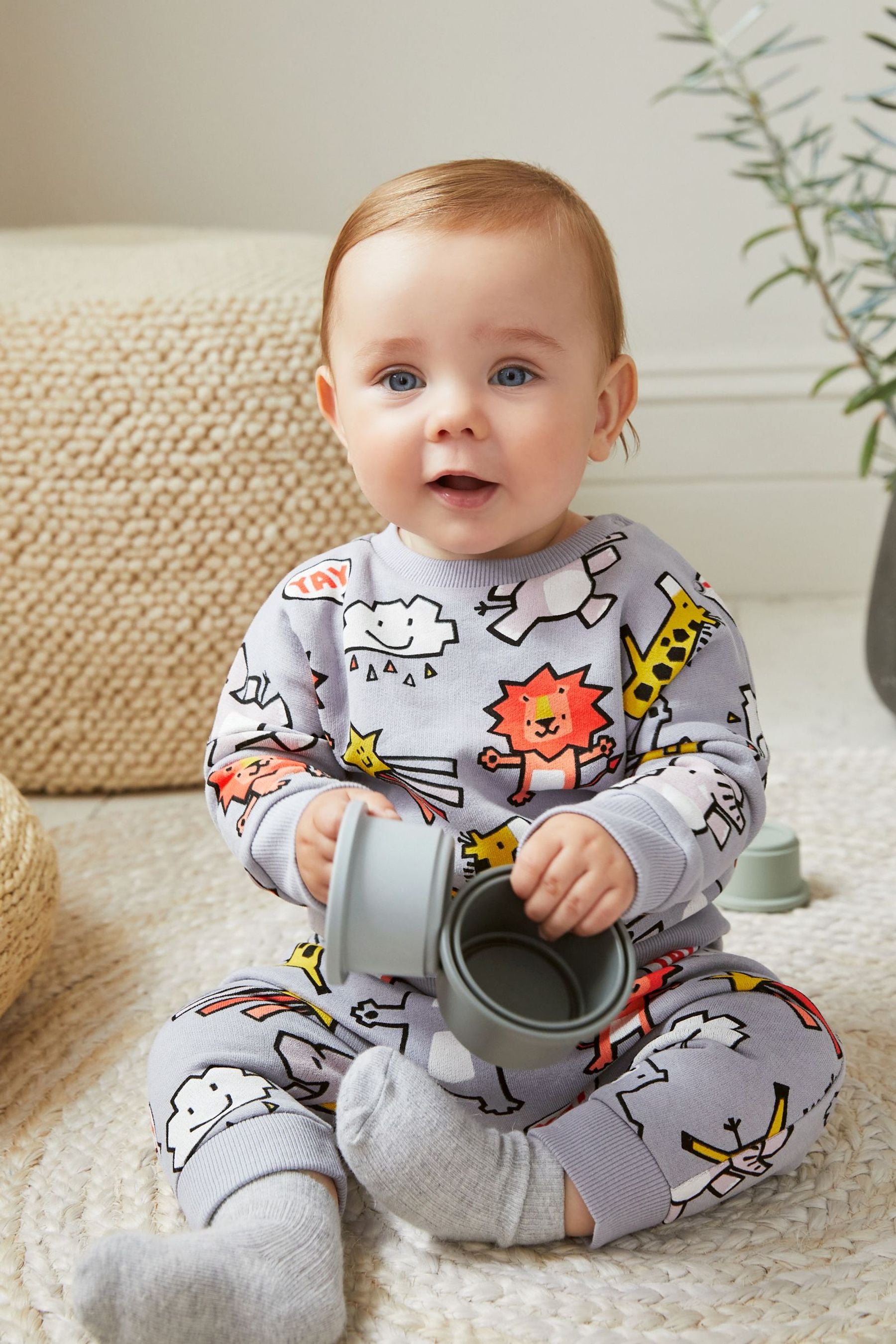 Purple Baby Animal Sweatshirt And Joggers Set