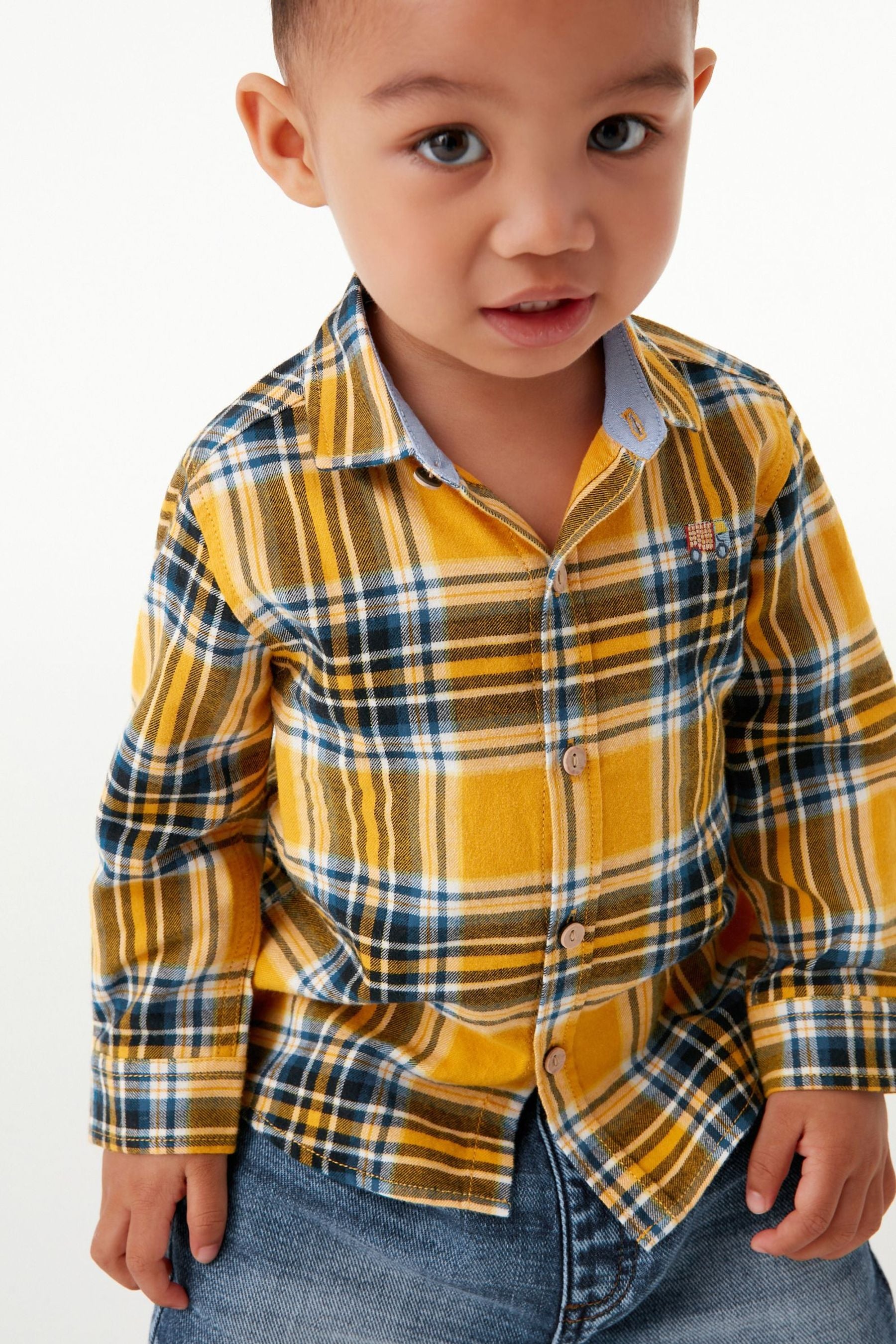 Yellow Long Sleeve Check Shirt (3mths-7yrs)