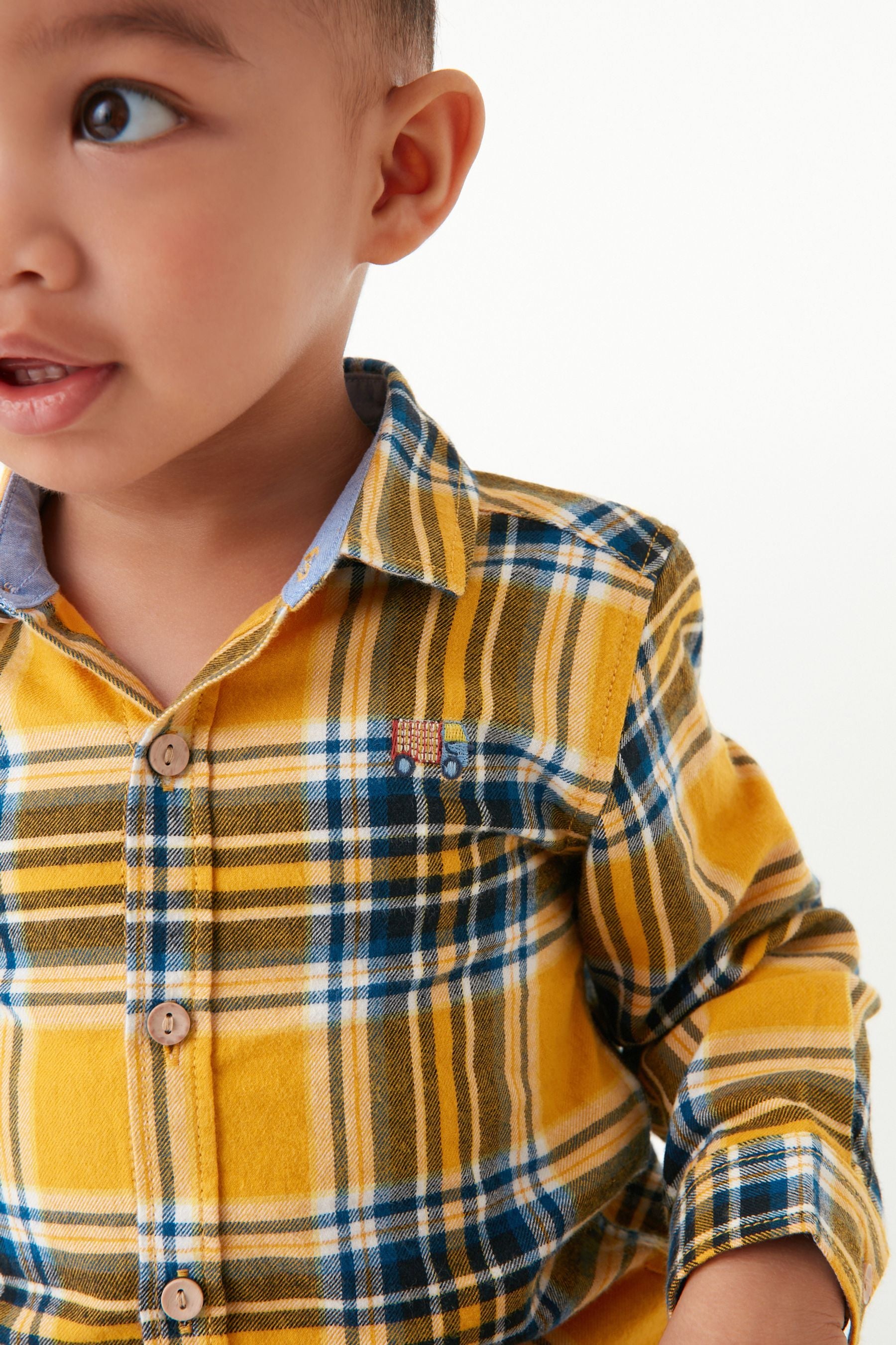 Yellow Long Sleeve Check Shirt (3mths-7yrs)