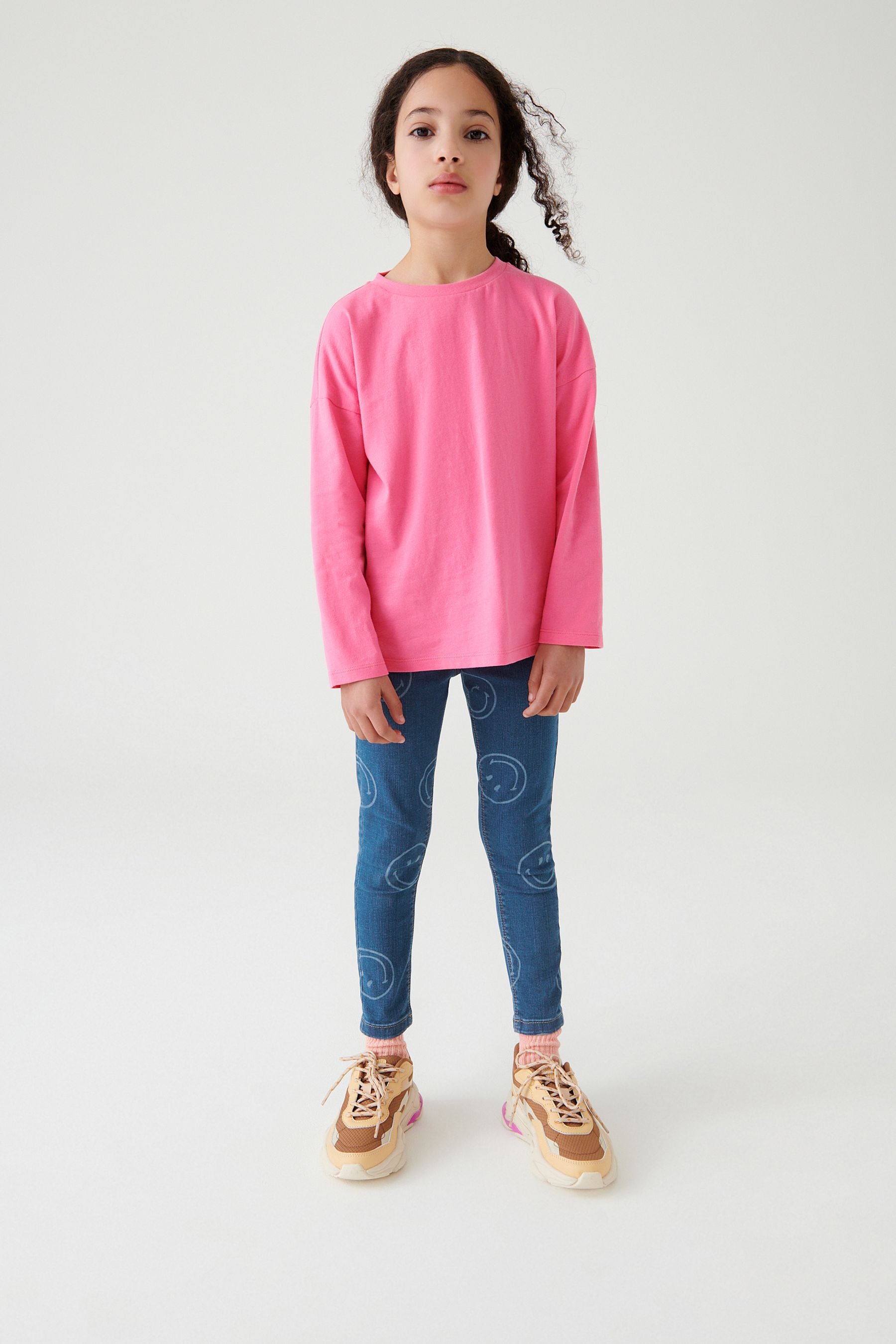 Pink Long Sleeve Basic T-Shirt (3-16yrs)