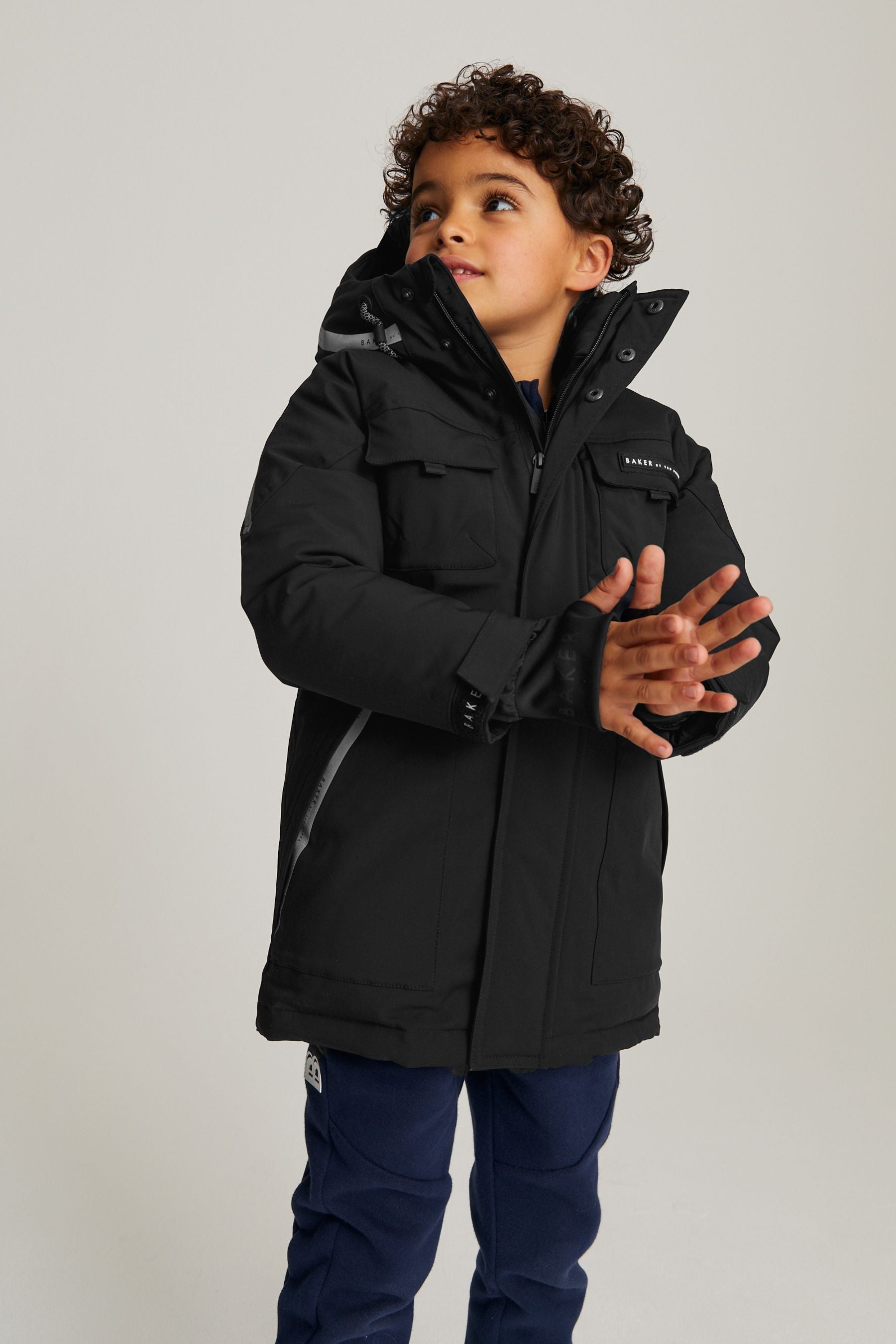 Black Baker by Ted Baker Black Waterproof Parka Coat