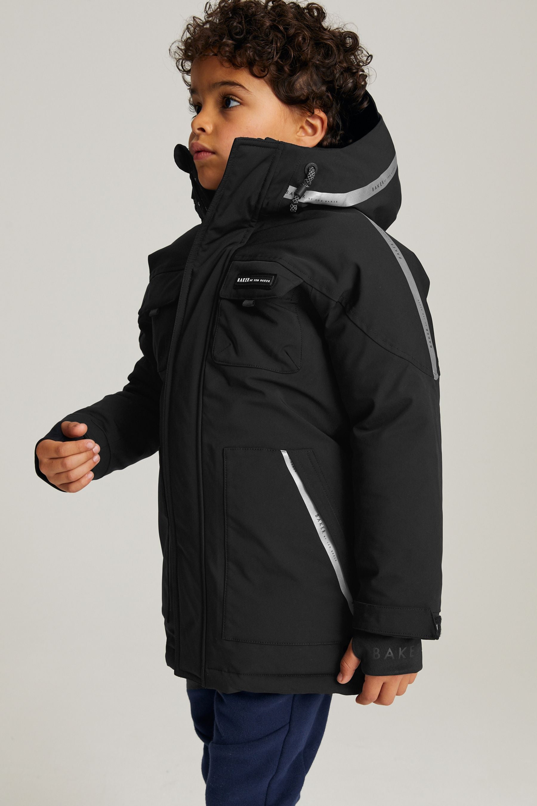 Black Baker by Ted Baker Black Waterproof Parka Coat