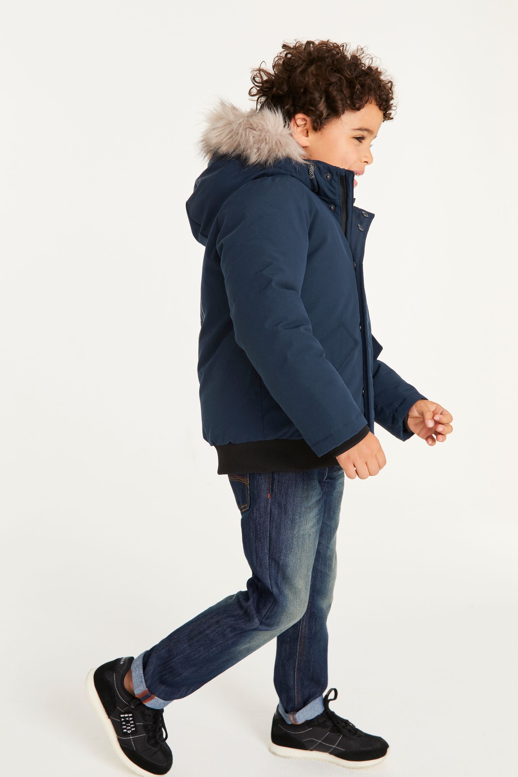 Baker by Ted Baker Navy Aviator Style Coat