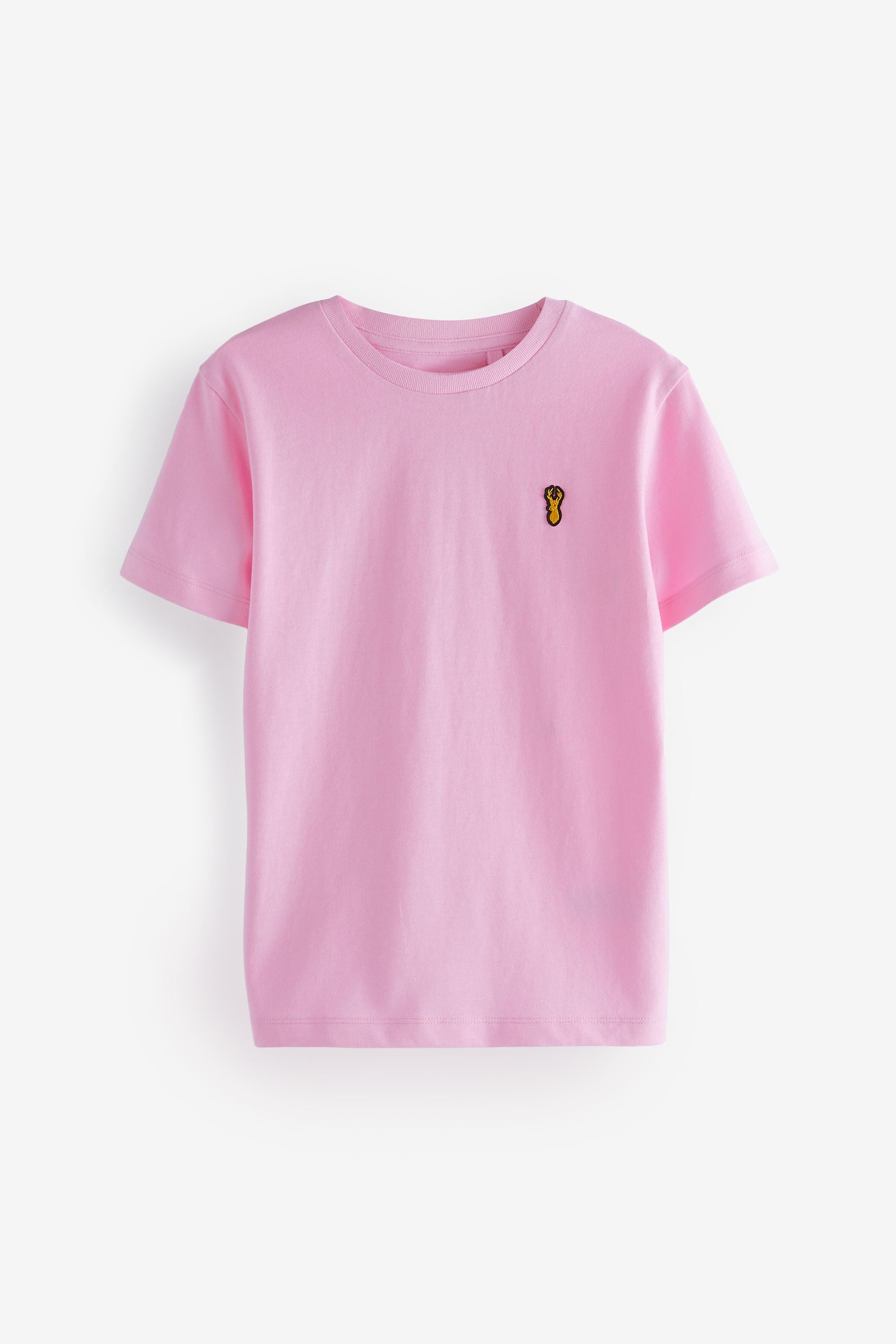 Pink Stag Embroidered Short Sleeve T-Shirt (3-16yrs)