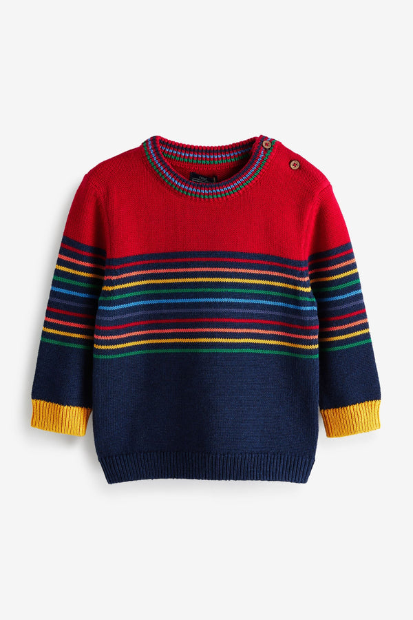 Multi Striped Crew Jumper (3mths-7yrs)