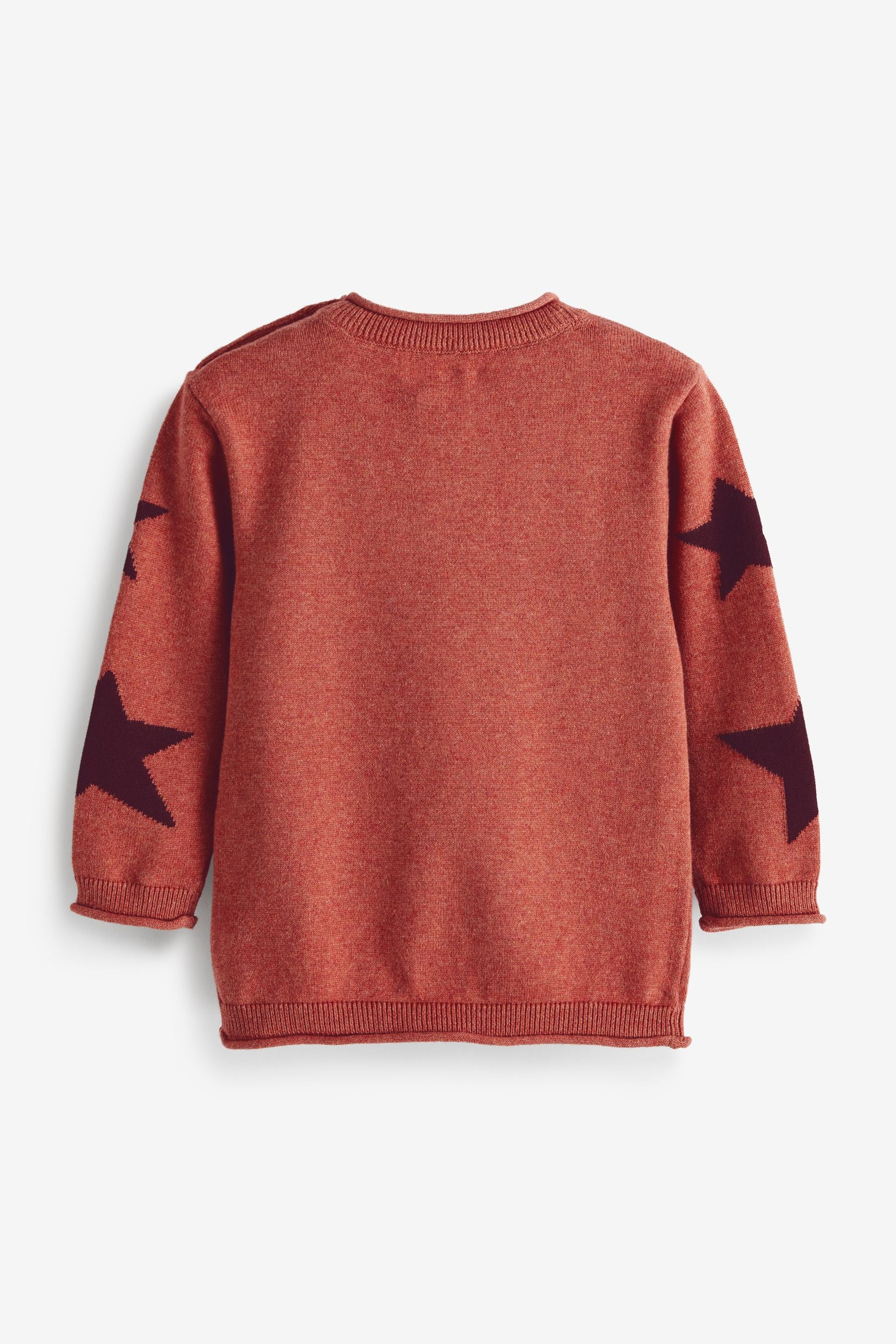 Rust Brown Crew Star Printed Crew Jumper (3mths-7yrs)