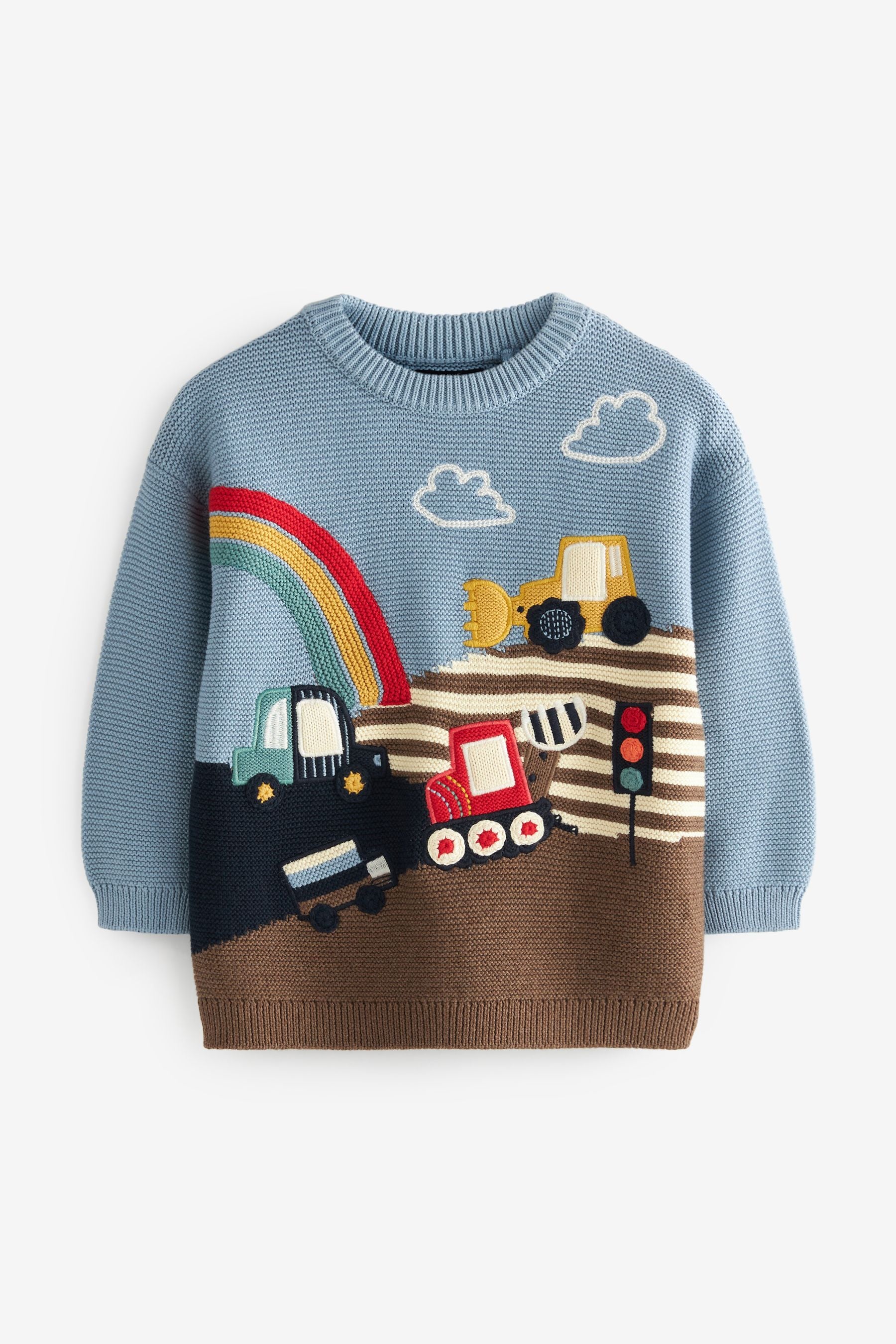 Blue Transport Character Jumper (3mths-7yrs)