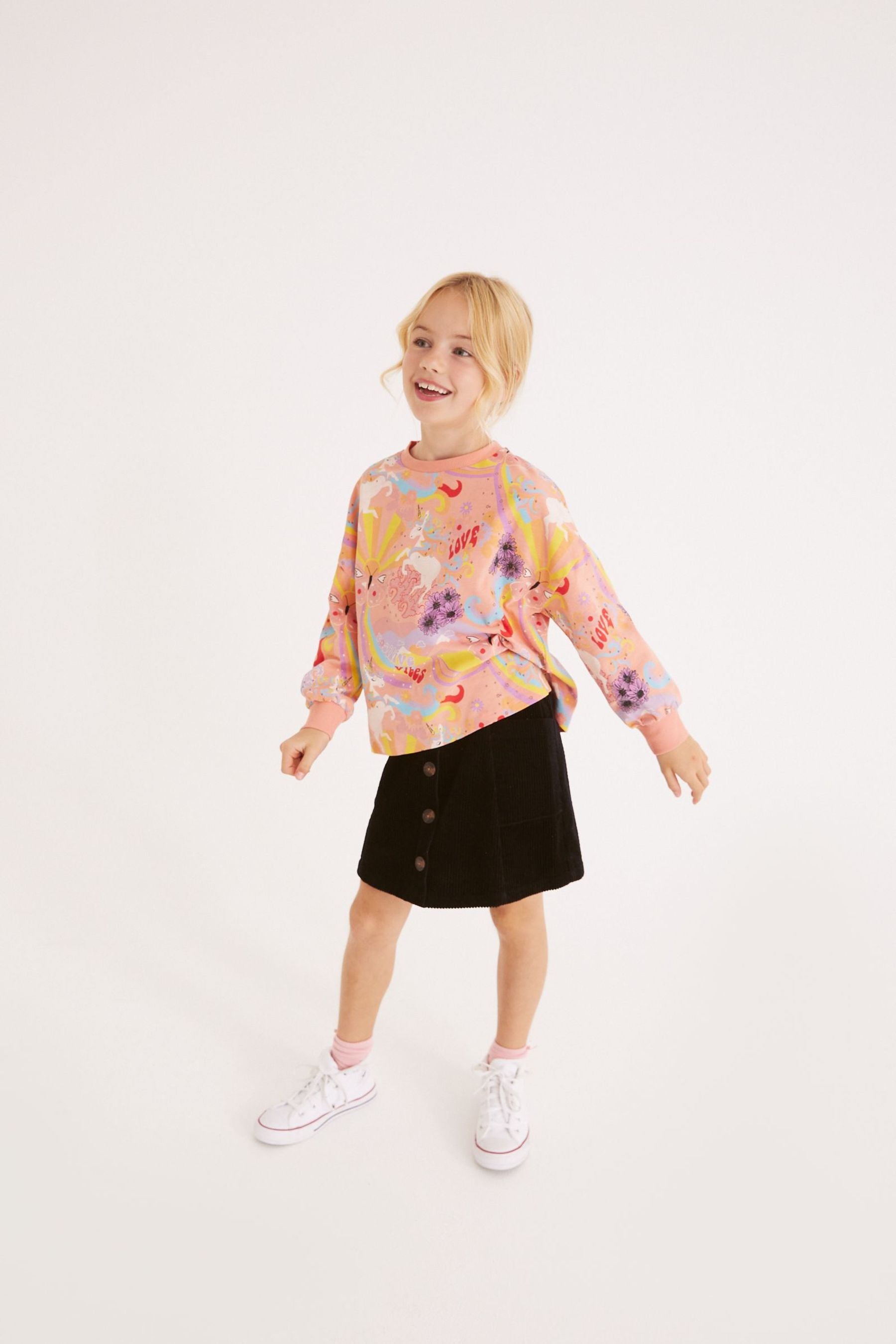 Orange Unicorn Cuffed Cosy Jersey Long Sleeved Top (3-16yrs)